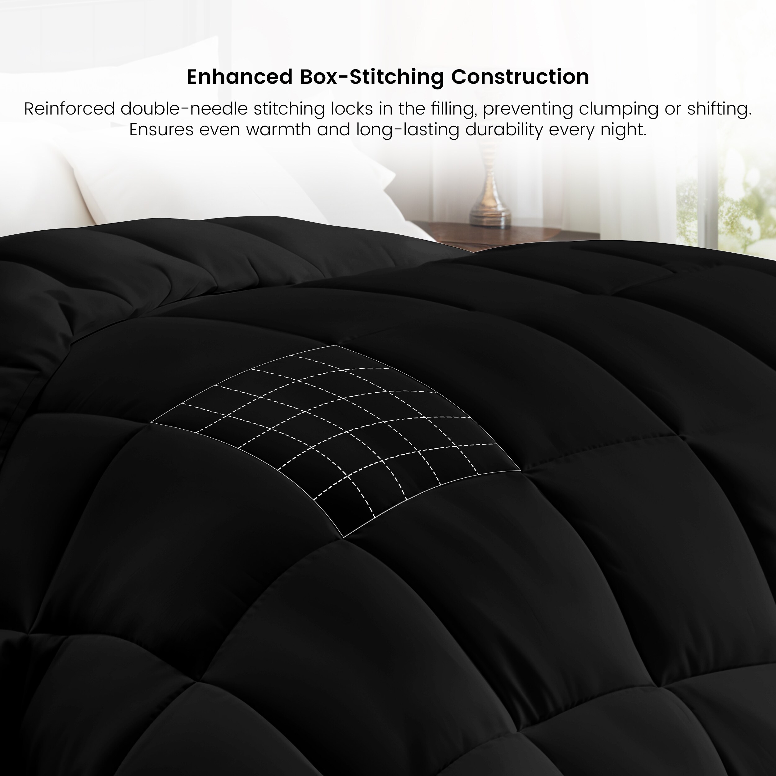 Lux Decor Collection COMFRT Q BLK Comforters-And-Bedspreads - View #3