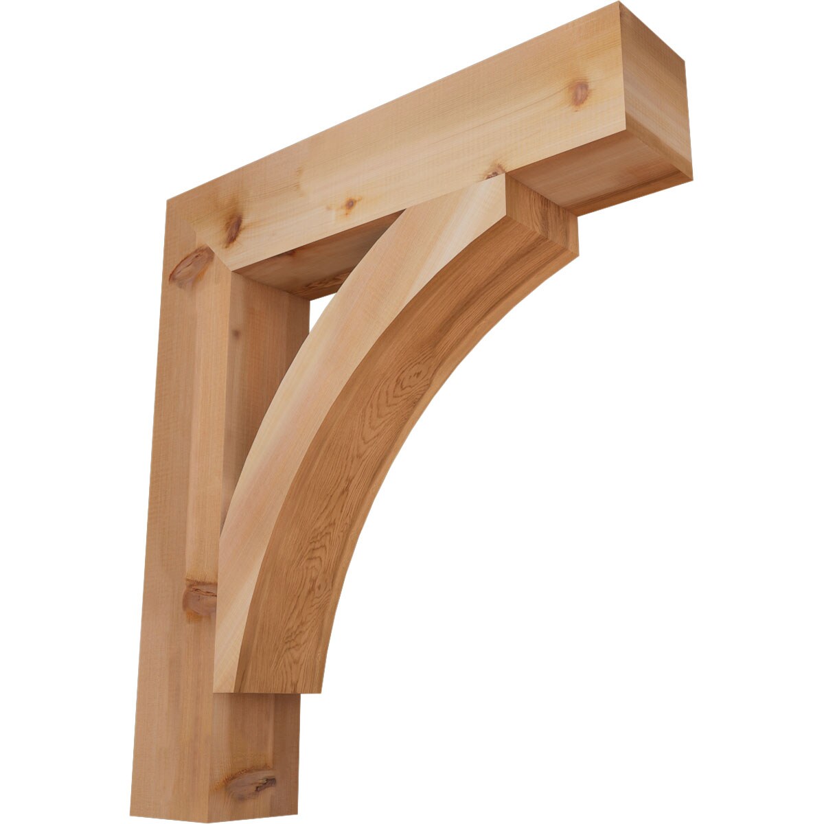 Ekena Millwork BKT06X30X34THR05SWR Thorton block smooth 5-1/2-in x 30-in x 34-in Western red cedar Brown Wood Standard bracket