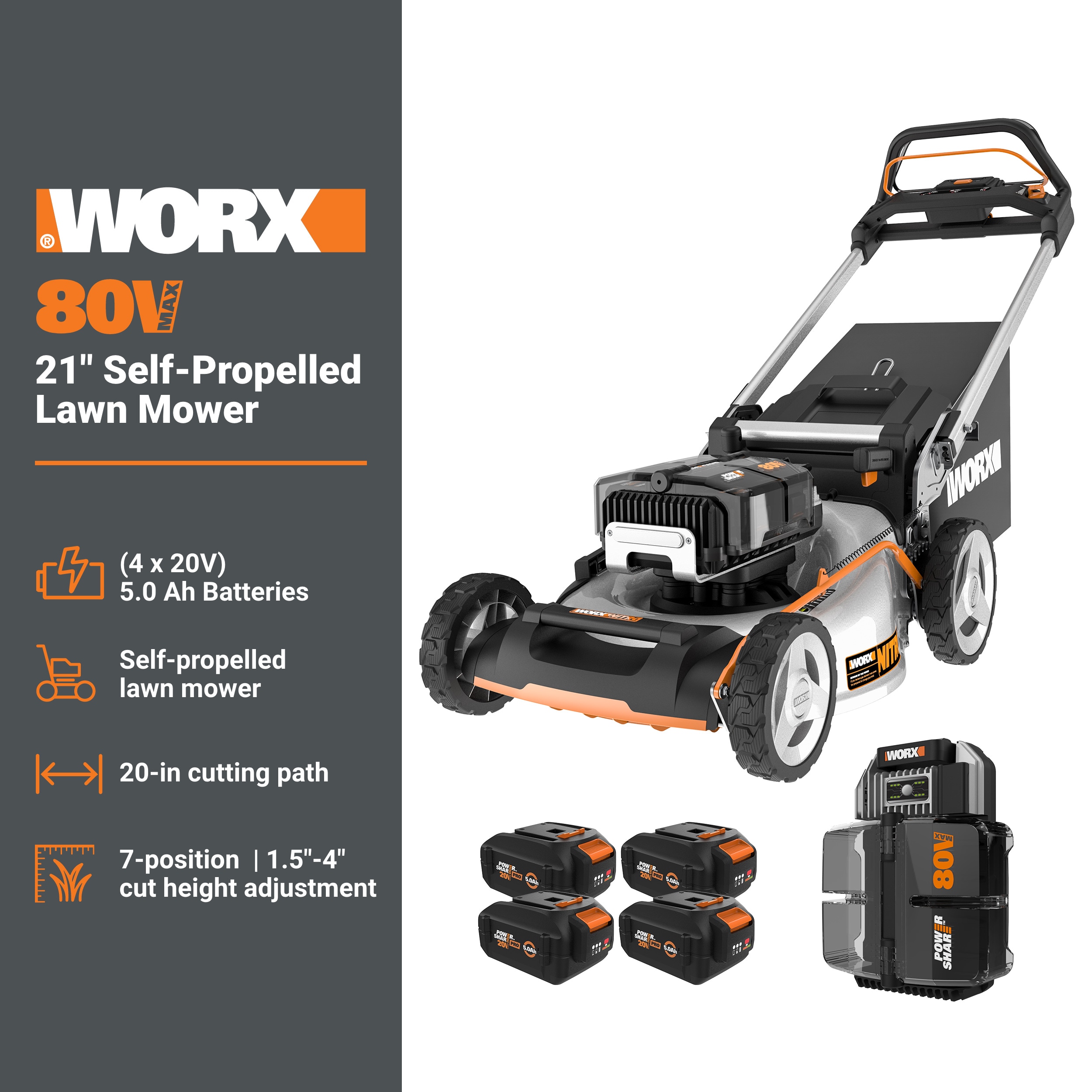 WORX WG761 Cordless-Elec-Push-Mowers - View #2