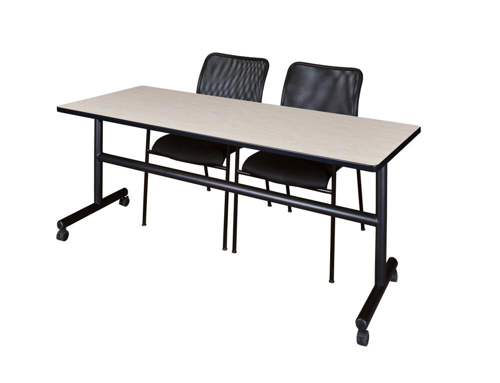 Regency MKFT7224PL75BK Training Off-white 4-Person Training Table (72-in W x 29-in H)