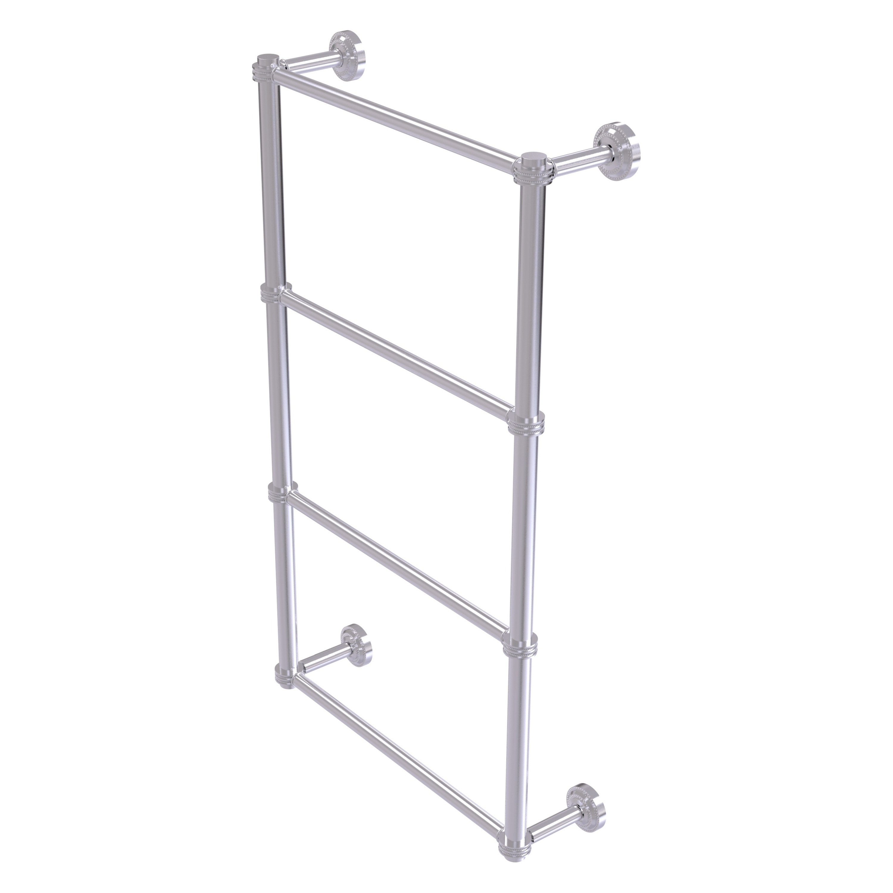 Allied Brass DT-28D-36-SCH Dottingham 36-in double Satin Chrome Wall mount 4-tier Towel Bar