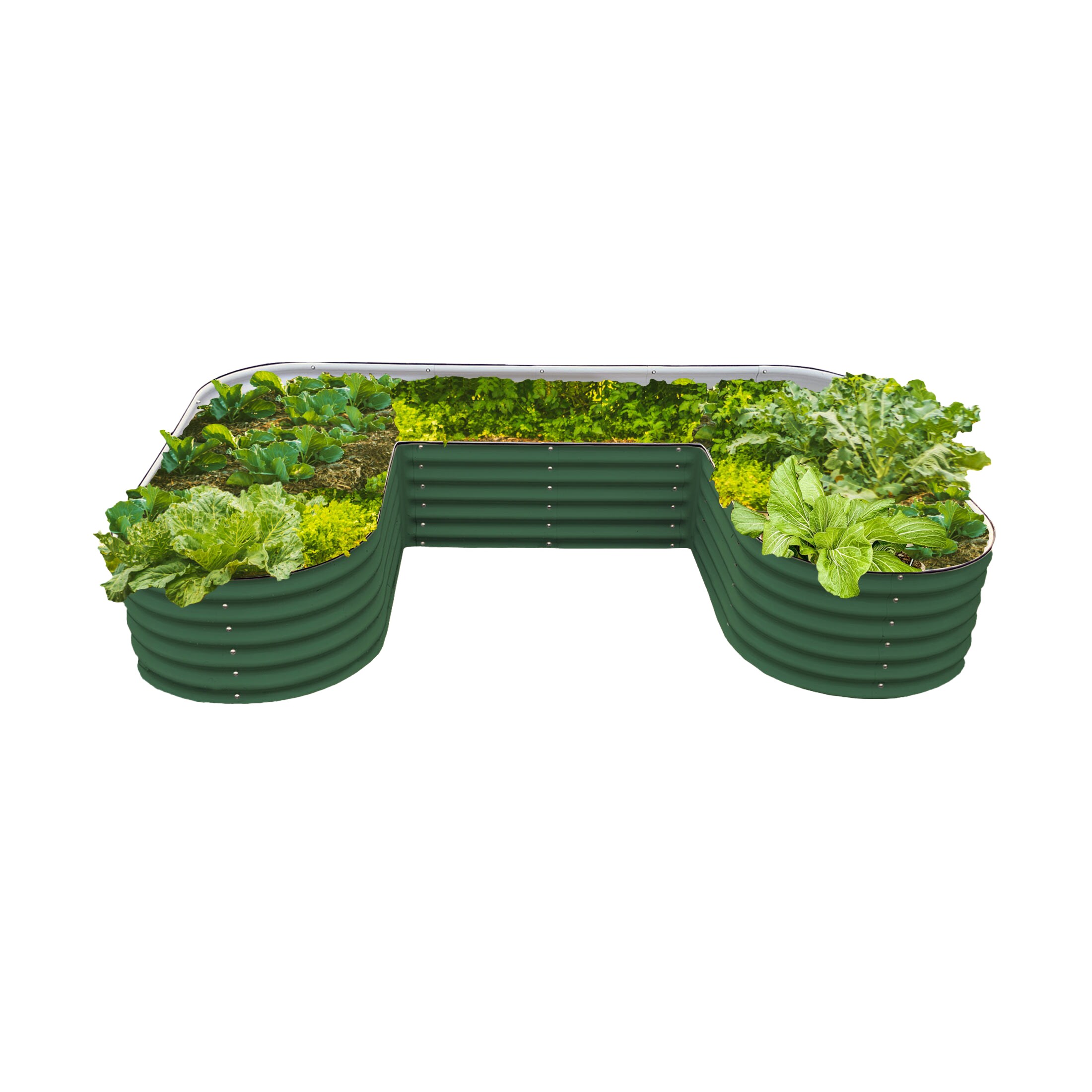 Vego Garden VBUST17BG 51-cu ft 66-in W x 102-in L x 17-in H British Green Galvanized Metal Raised Garden Bed