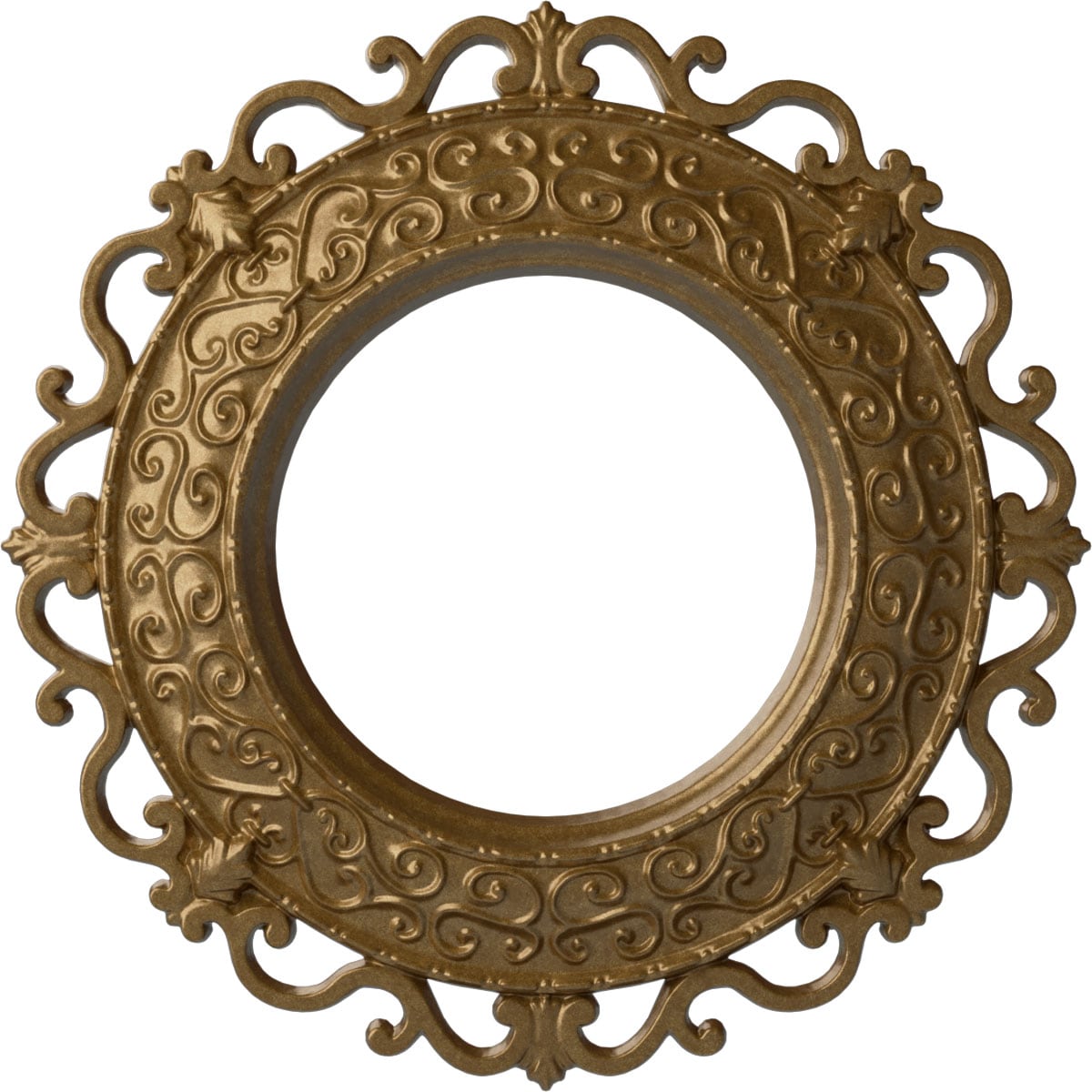 Ekena Millwork CM13ORPAS Orrington 13.25-in W x 13.25-in L Painted Pale Gold Polyurethane Whole Ceiling Medallion