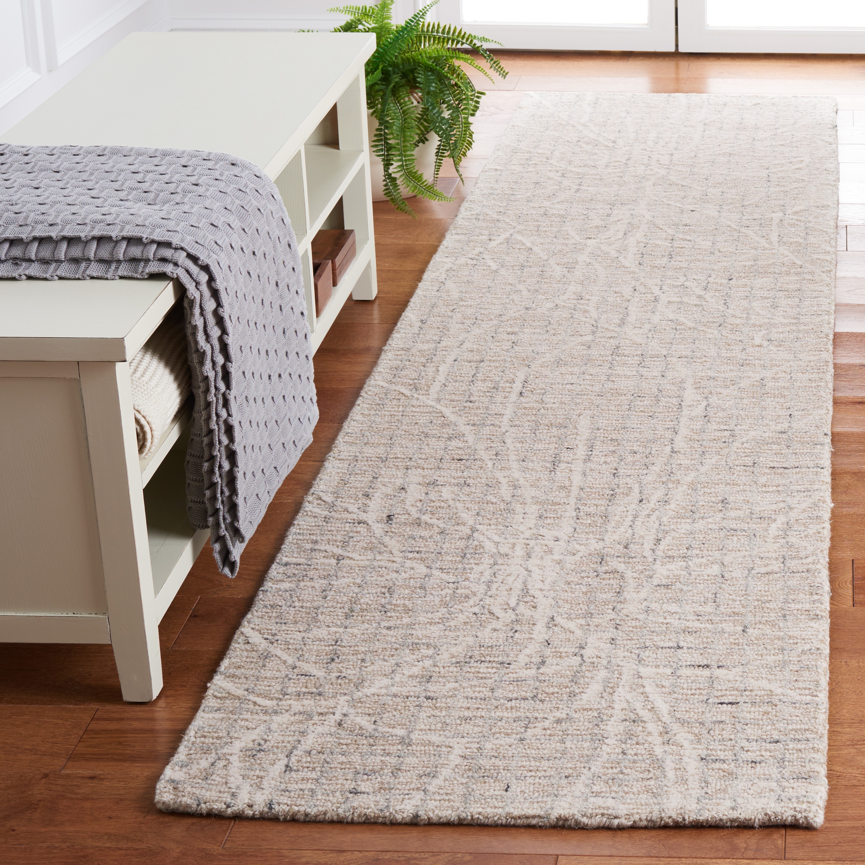  Metro 881 Beige/Ivory Contemporary 2ft-3in x 9ft Runner Rug