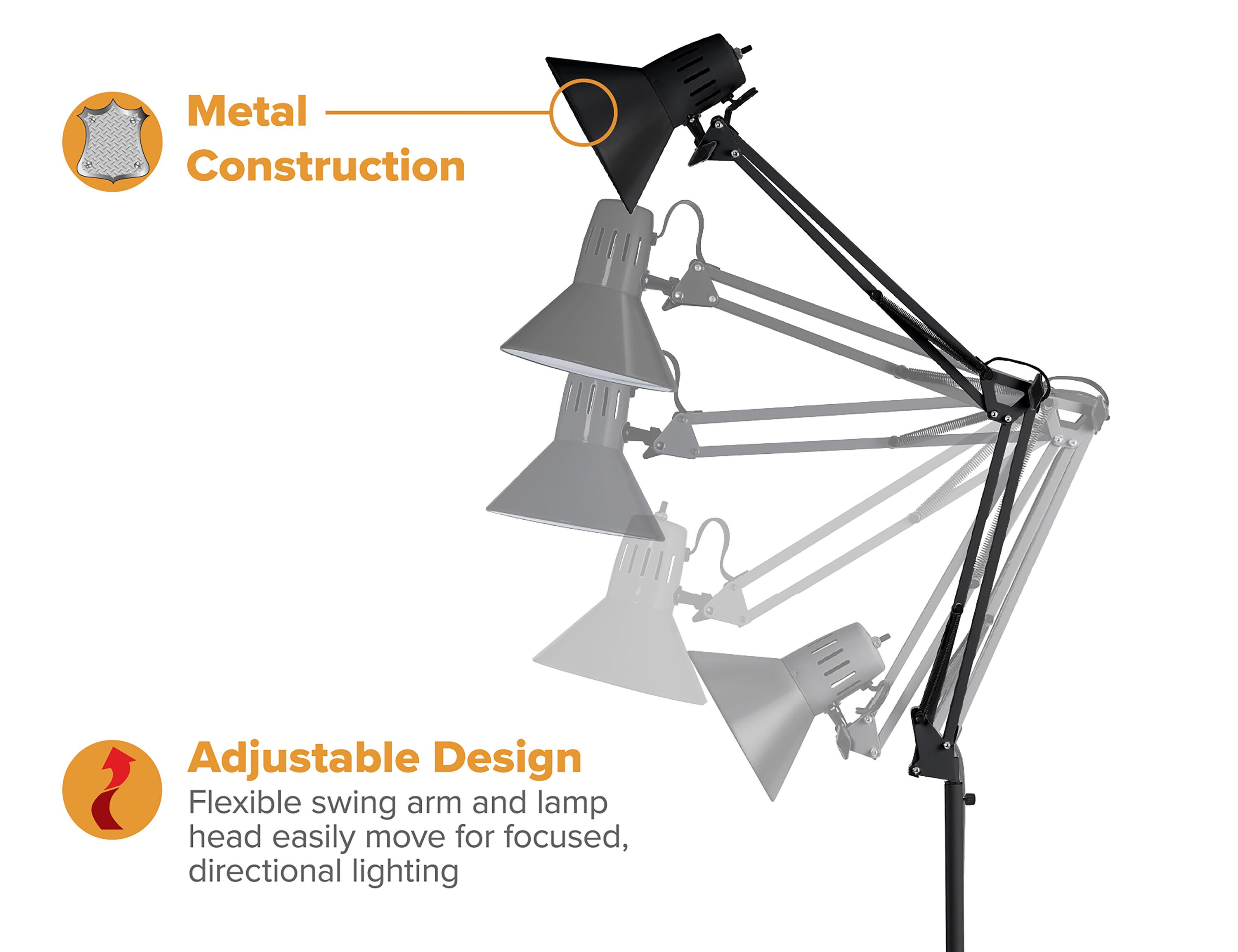 65" Black Metal Adjustable LED Floor Lamp