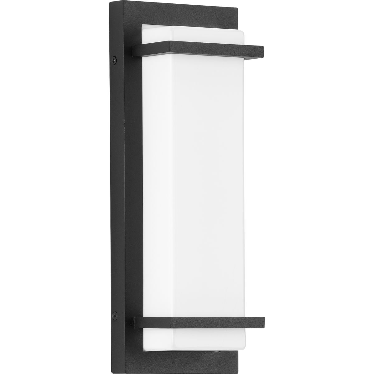 Black Aluminum LED Outdoor Wall Sconce with Acrylic Shade
