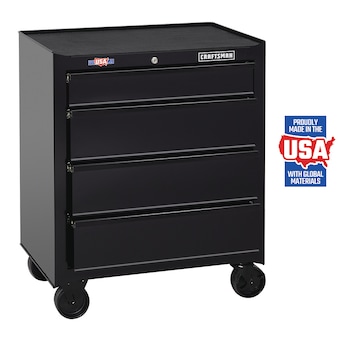 CRAFTSMAN 1000 Series 26.5-in W x 32.5-in H 4-Drawer Steel Rolling Tool Cabinet (Black) Lowes.com