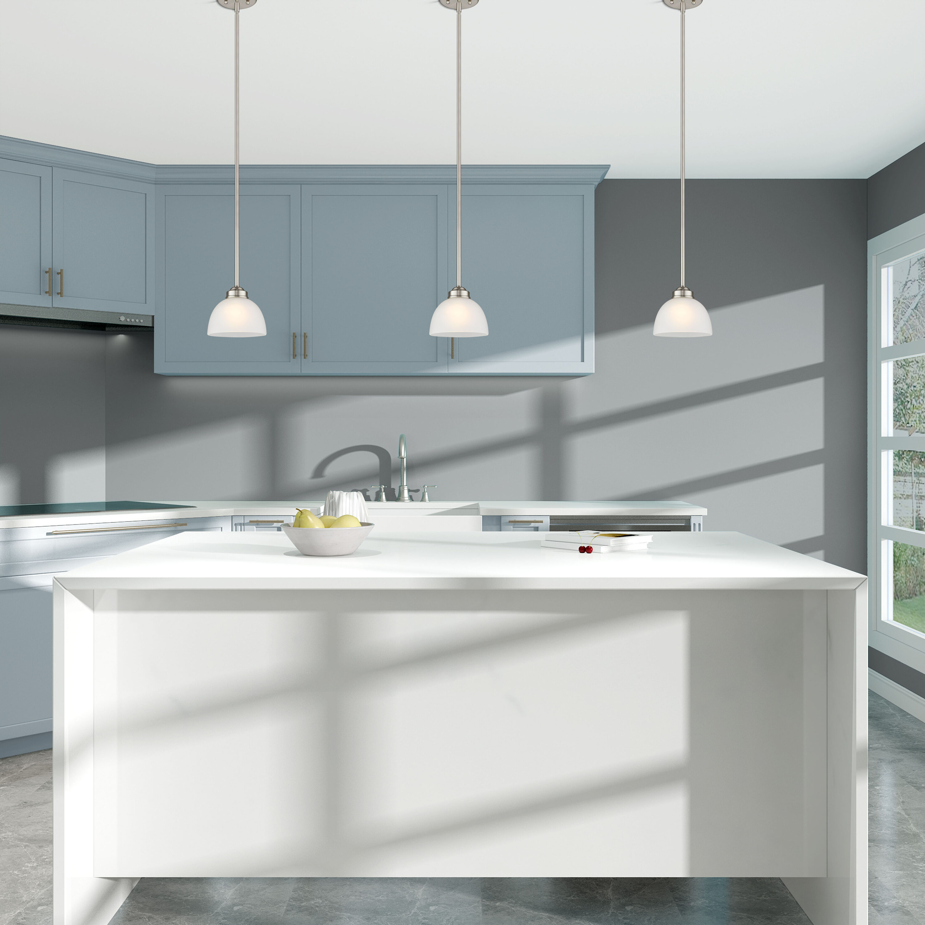 Somerset Sleek Contemporary Mini Pendant Light in Brushed Nickel