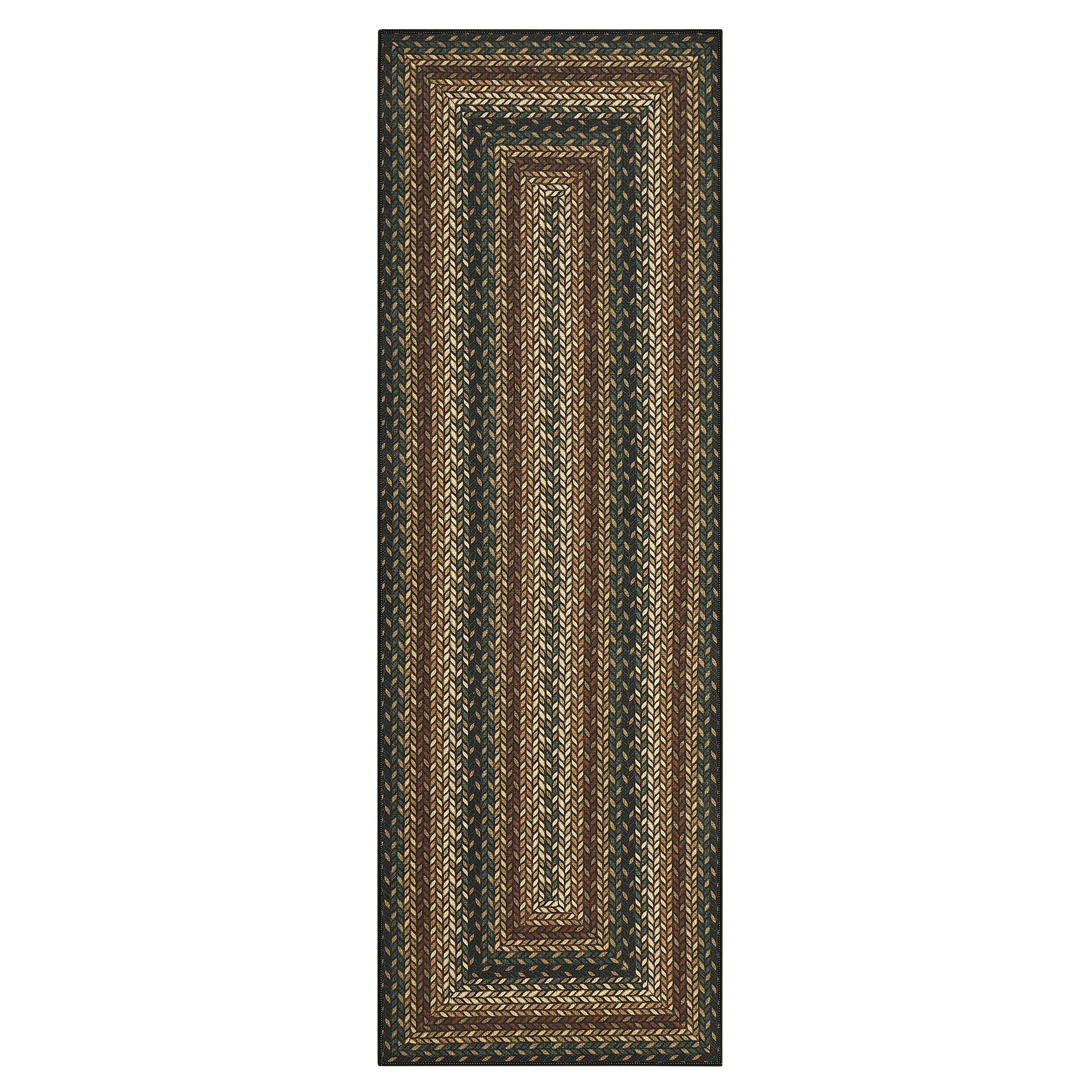 Garvee 2 x 6 ft Black Red Rectangular Easy Jute Non Slip Stain