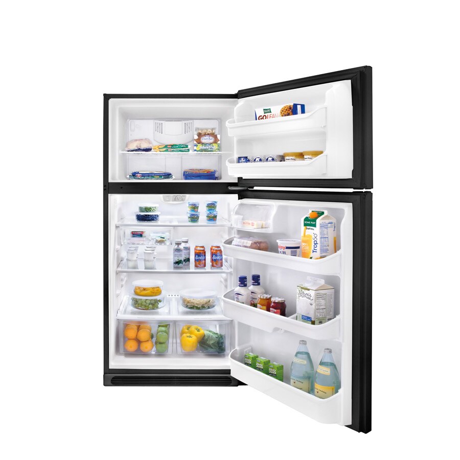 Frigidaire 18.2-cu ft Top-Freezer Refrigerator (Black) at Lowes.com