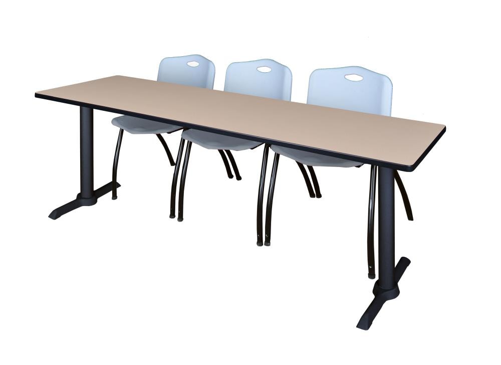 Regency MTRCT8424BE47GY Training Off-white 4-Person Training Table (84-in W x 29-in H)