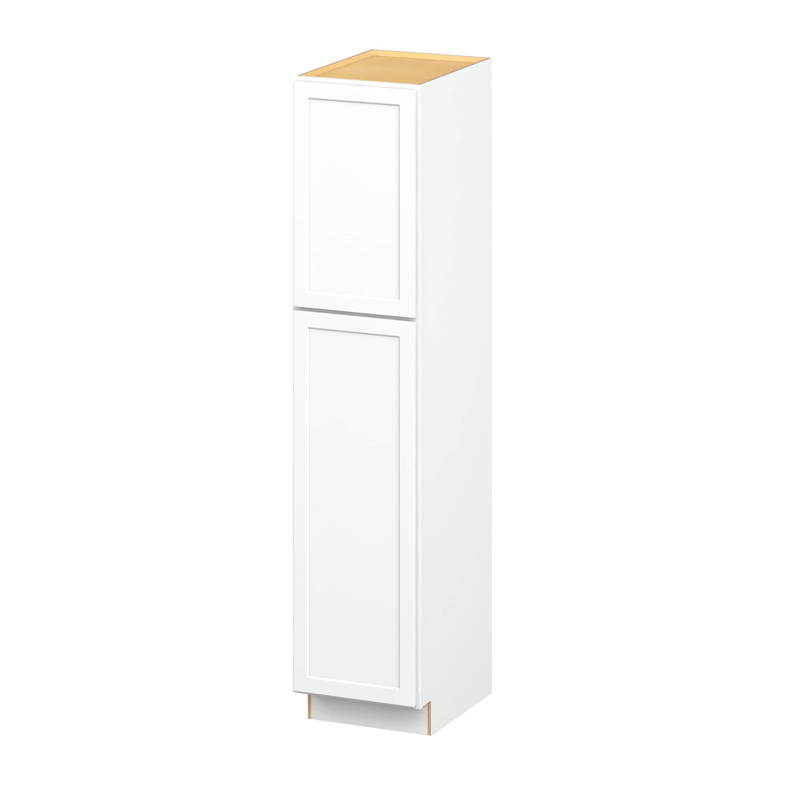 Hugo&Borg U1884(L/R)-GL PRO Glendale 18-in W x 84-in H x 24-in D Pure White Pantry Ready to assemble Plywood Cabinet (Recessed Panel Shaker)