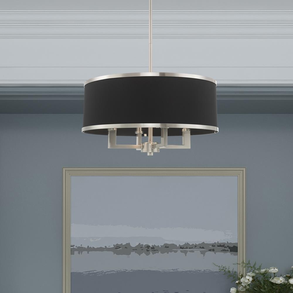 Brushed Nickel 4-Light Indoor/Outdoor Drum Chandelier