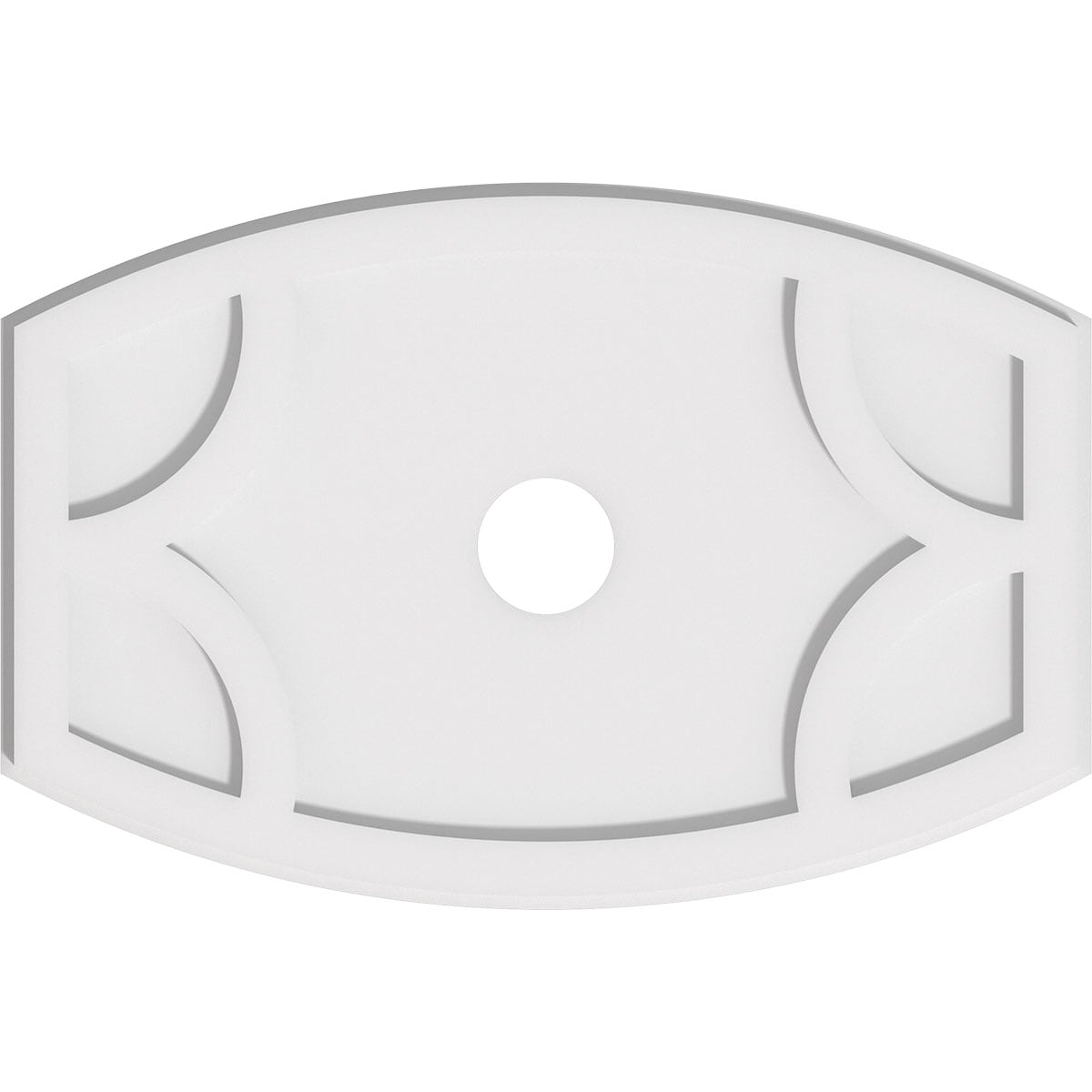 Ekena Millwork CMP24X16KY-03000 Kailey 24-Inches W x 16-Inches L Contemporary White PVC Whole Ceiling Medallion