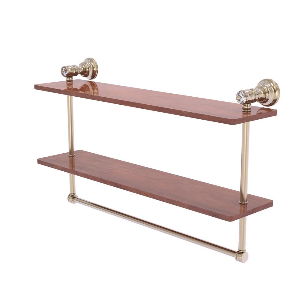 Allied Brass CC-2-22-TB-IRW-PEW Carolina Crystal Antique Pewter 2 -Tier Wall mount Bathroom Shelf ( 22-in x 12.8-in x 5-in )