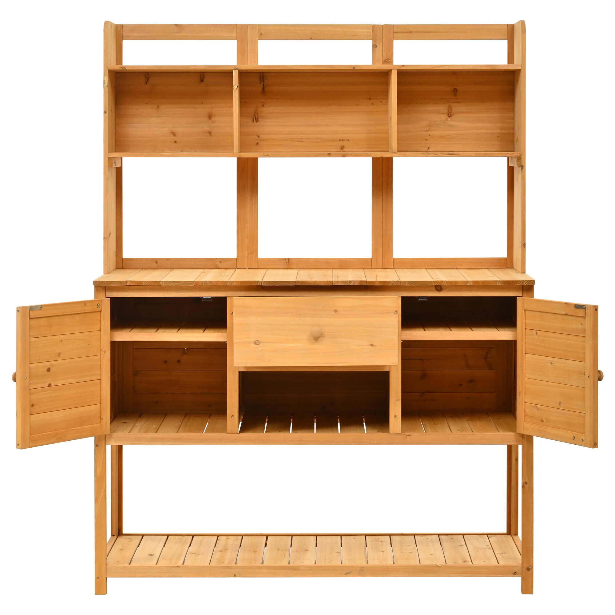 SINOFURN SYA010594WN 50.2-in x 66.1-in x 19.7-in Natural Potting Bench