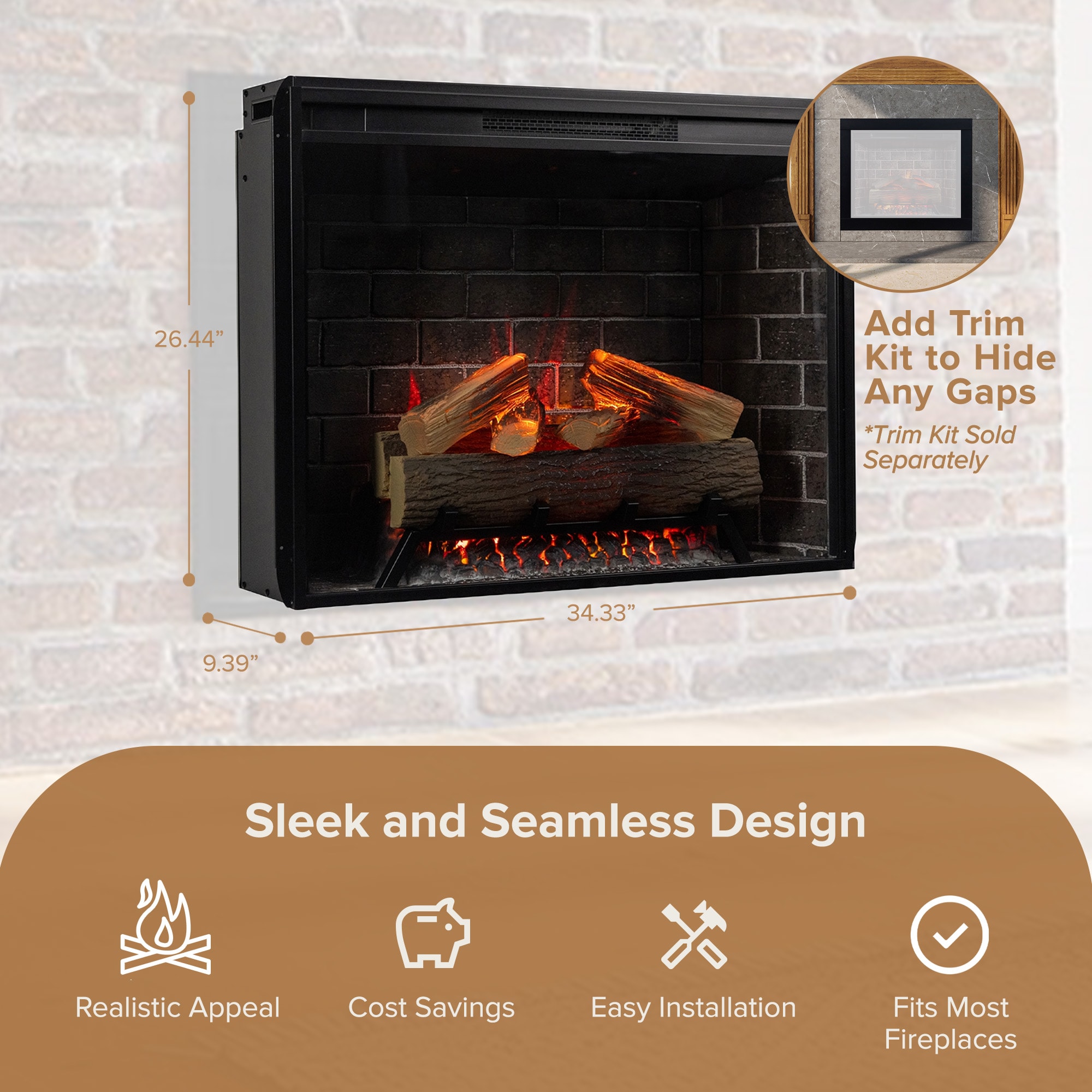 Modern Ember EF-TL-33 Electric-Fireplace-Fireboxes - View #5