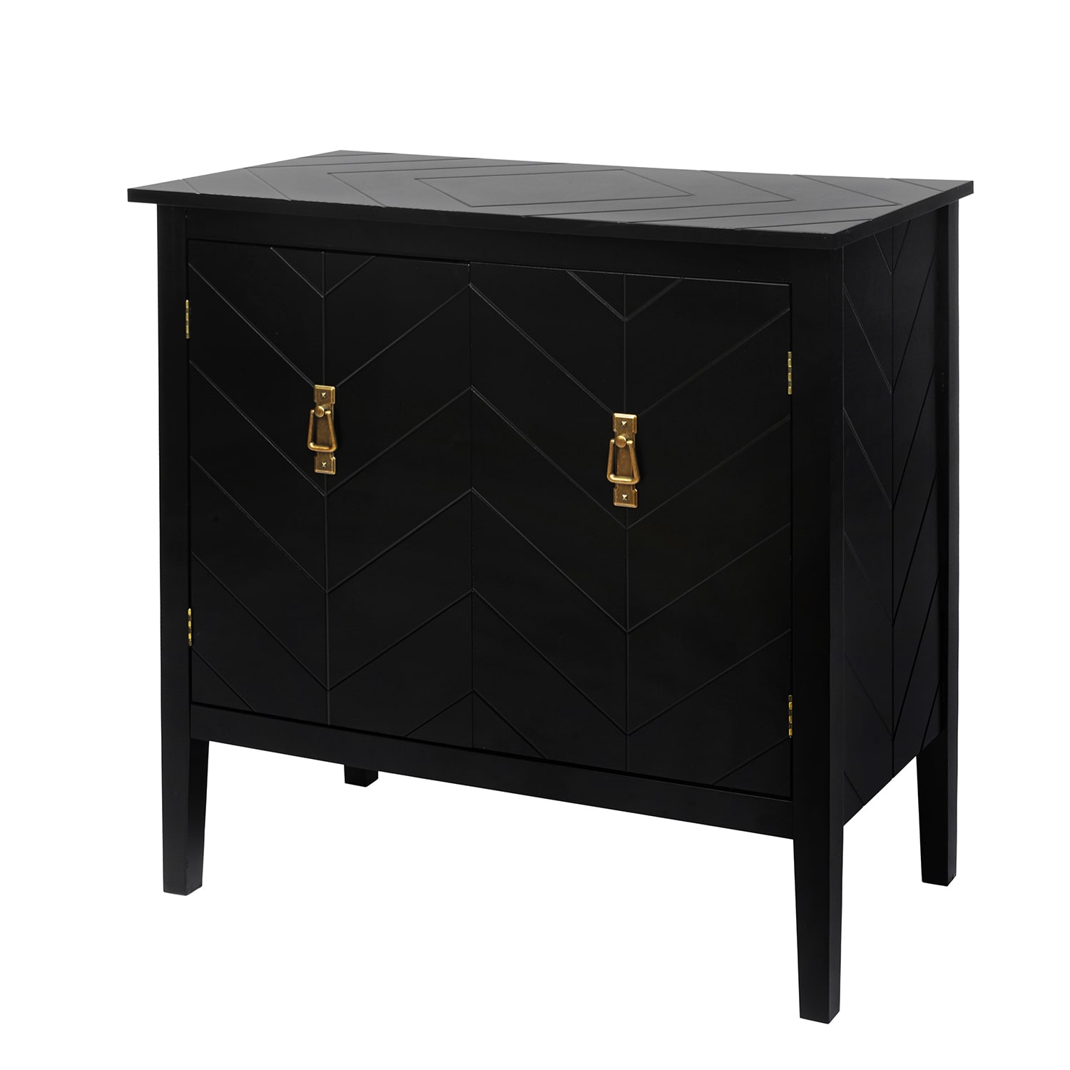 Sinofurn Vintage Look Black Wood Storage Cabinet With Antique Brass Metal Handle Sya440021bk At 0498