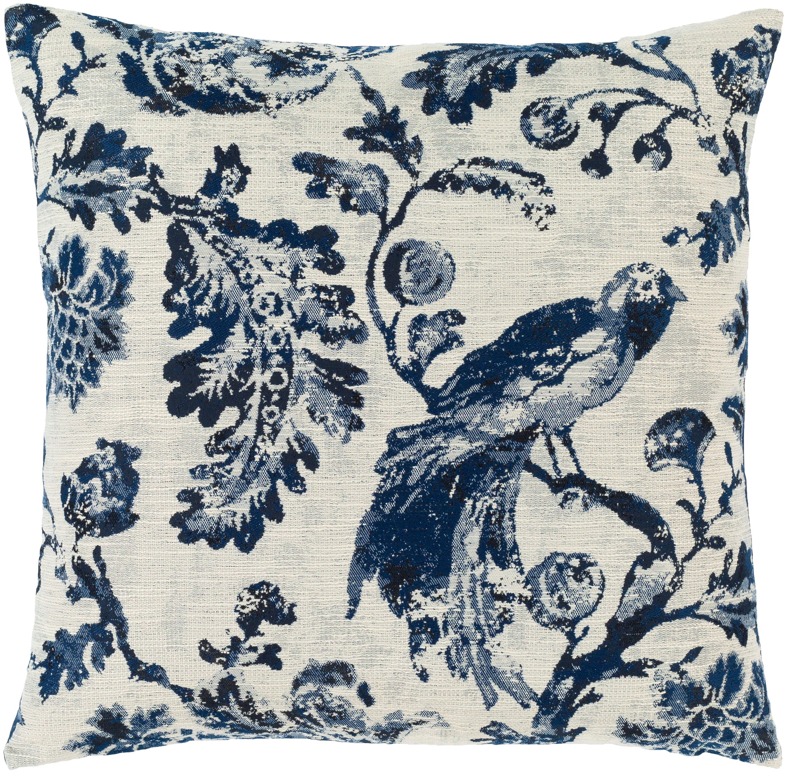 Surya Cotton Velvet 18-in x 18-in Bright Blue Indoor Decorative Pillow