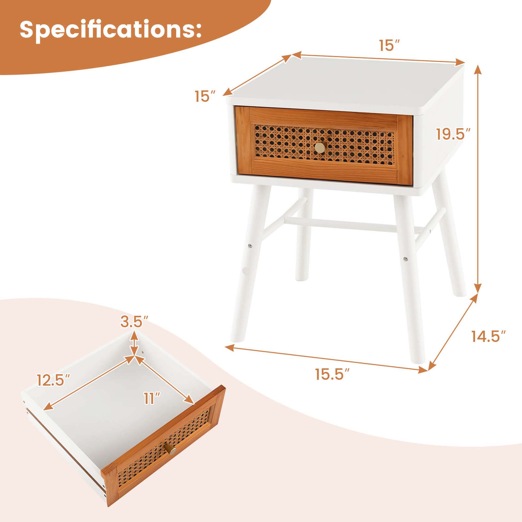 Costway HCST01962 nightstands - View #2