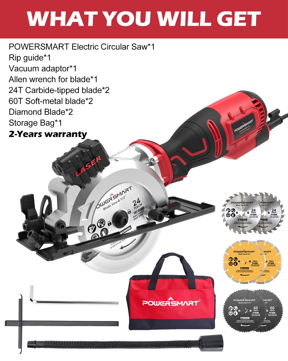 5.8Amp 4.5 Circular Saw w/ Laser Guide PS4006