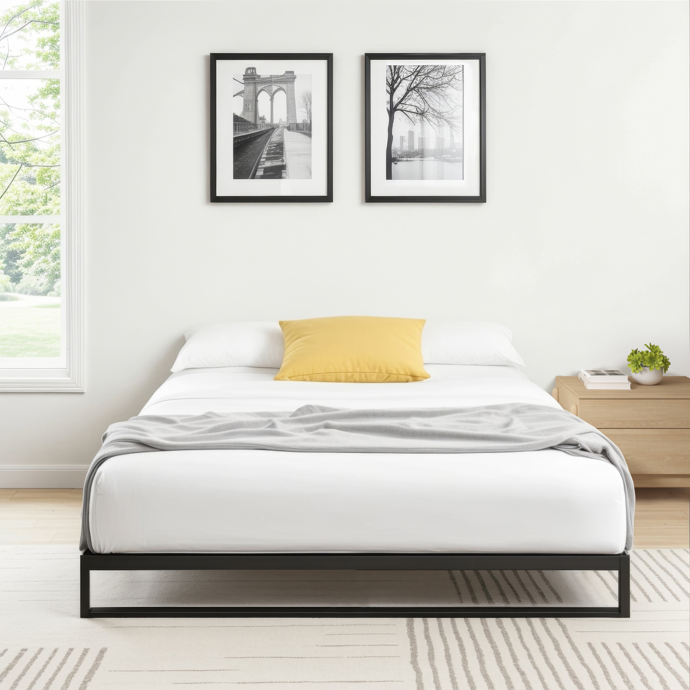 Zinus SPI-QXIN-7F Black Full Metal Platform Bed