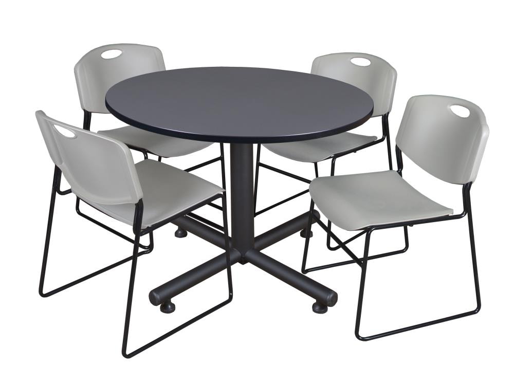 Regency TKB48RNDGY44GY Breakroom Gray 4-Person Training Table (48-in W x 29-in H)