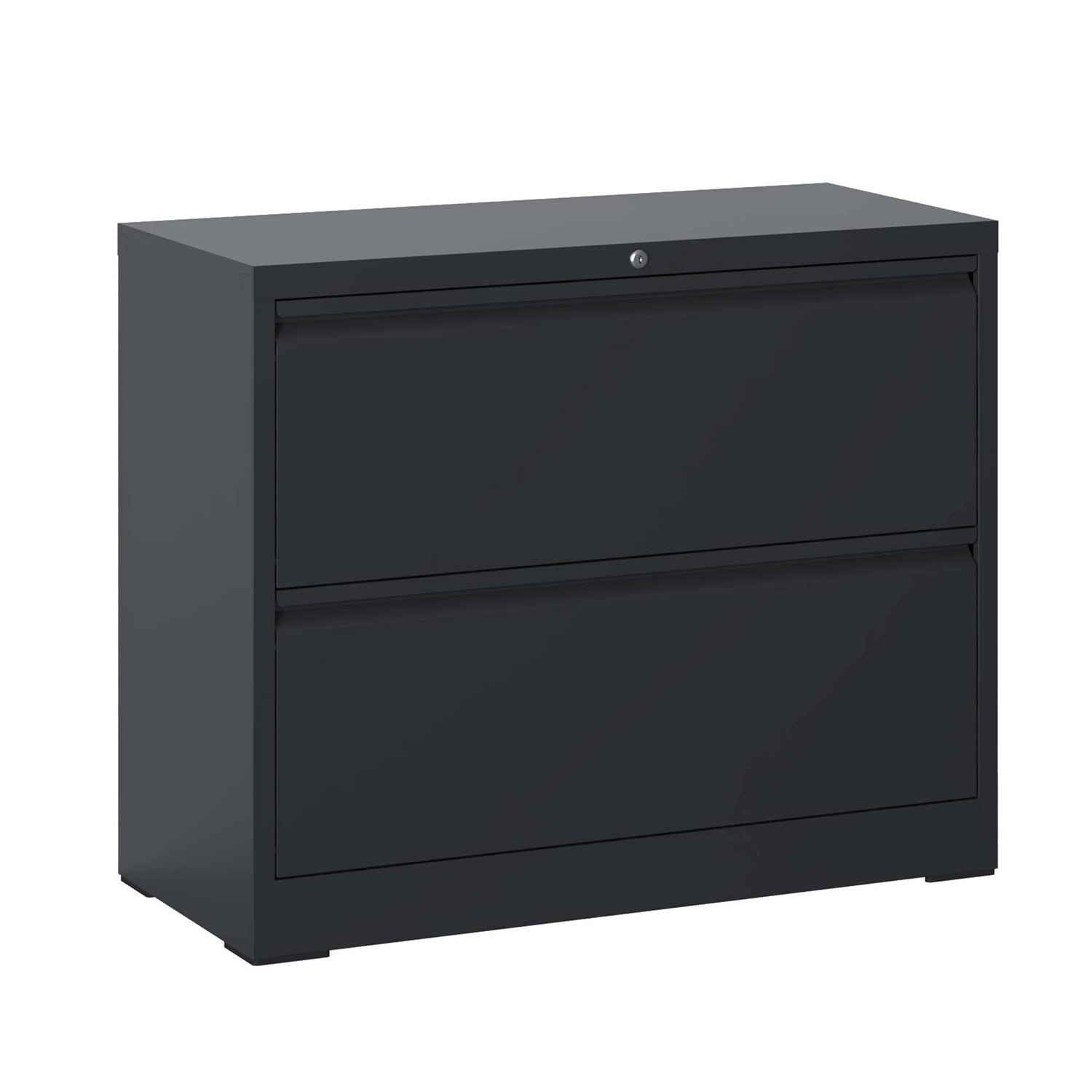 GZMR 2 Drawer Lateral File Cabinet with Lock Black 2 -Drawer 35.43-in File Cabinet