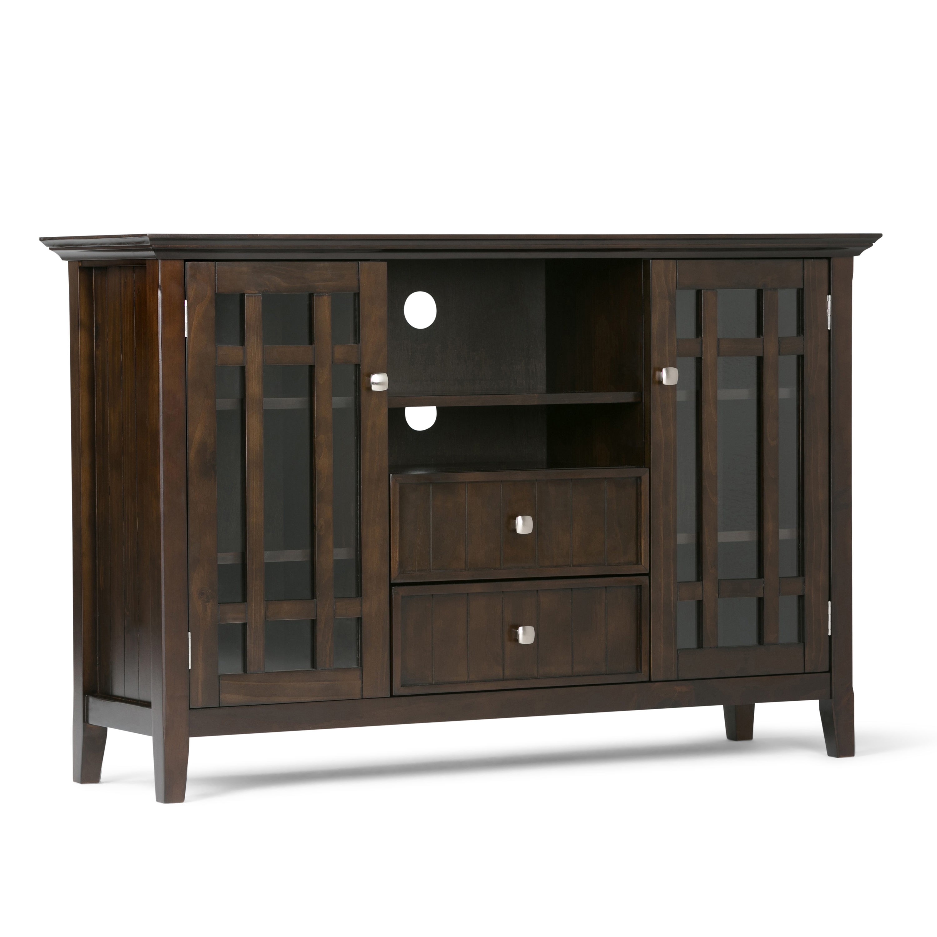 Simpli Home 3AXCBED-01 Bedford Transitional Dark Tobacco Brown TV stand ( Accommodates TVs up to 60-in )