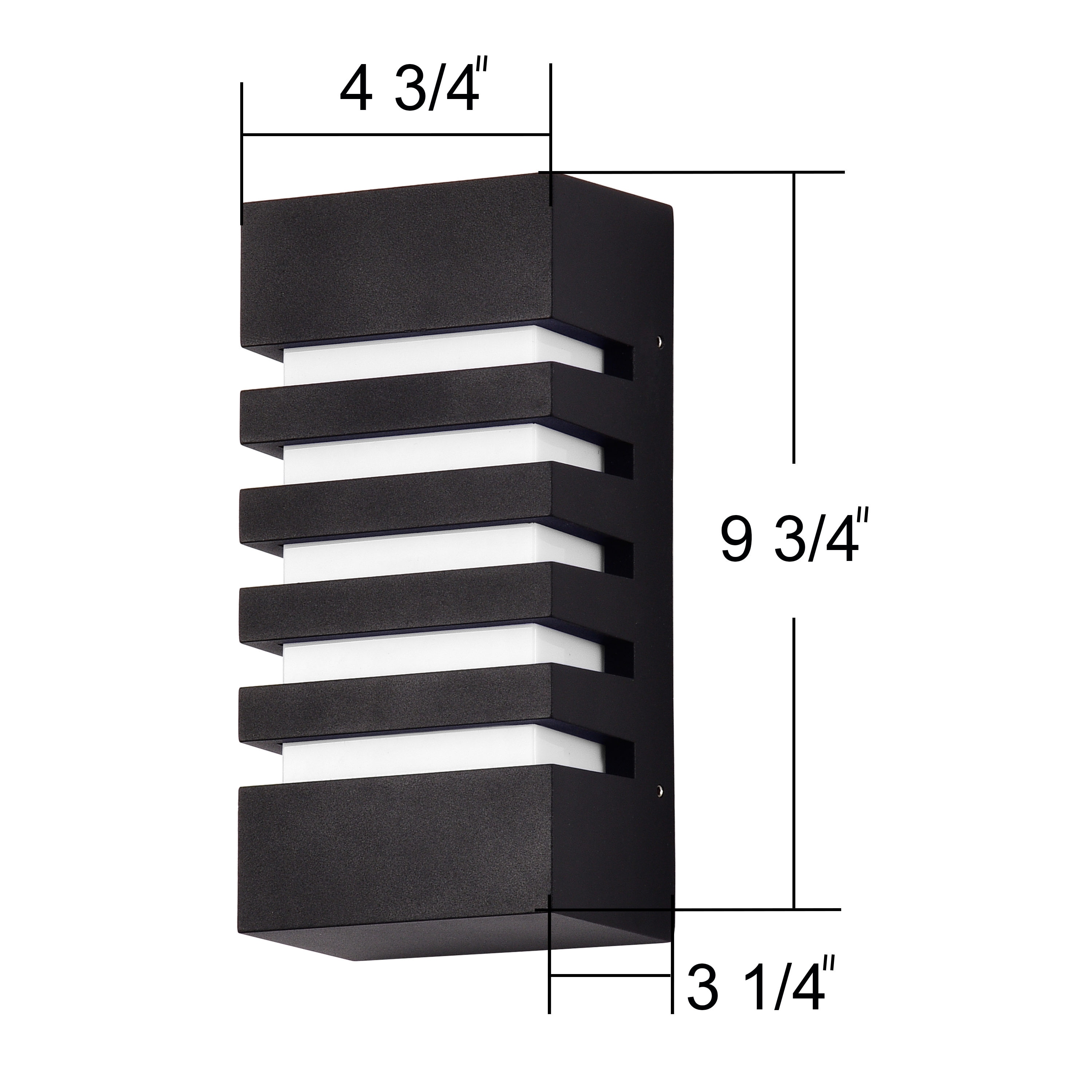 Sleek 9.75" Black LED Outdoor Wall Lantern with Dimmable Light