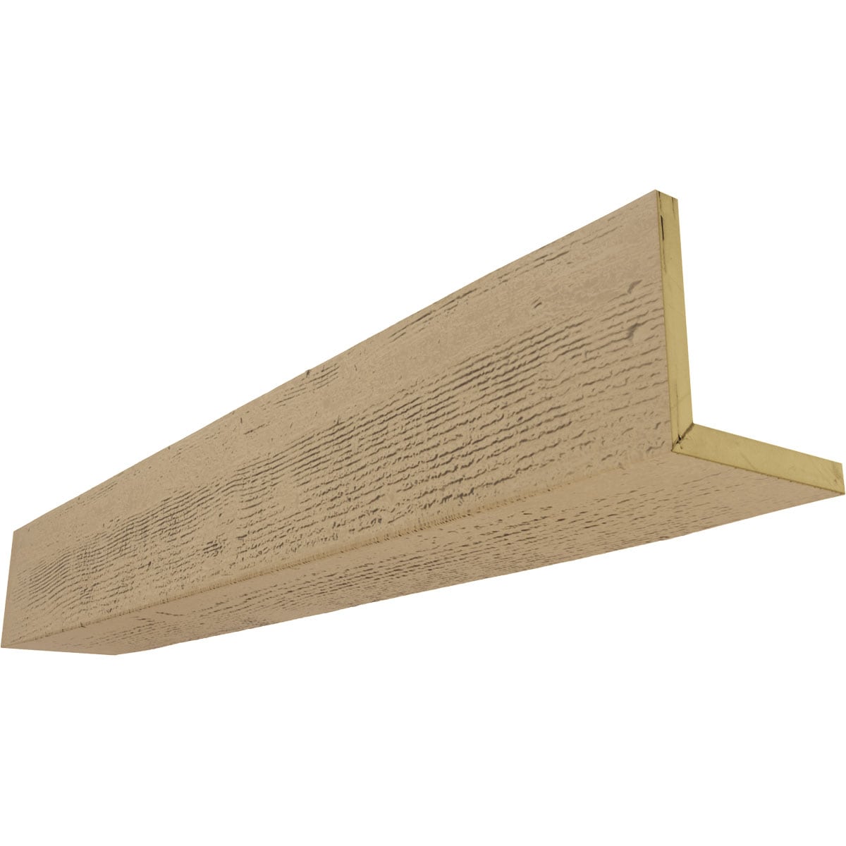 Ekena Millwork BMRS2C0060X100X192PP Rough Sawn Endurathane Faux Wood 1-in x 6-in x 192-in Natural Pine Finished Polyurethane L-Shaped Decorative Beam