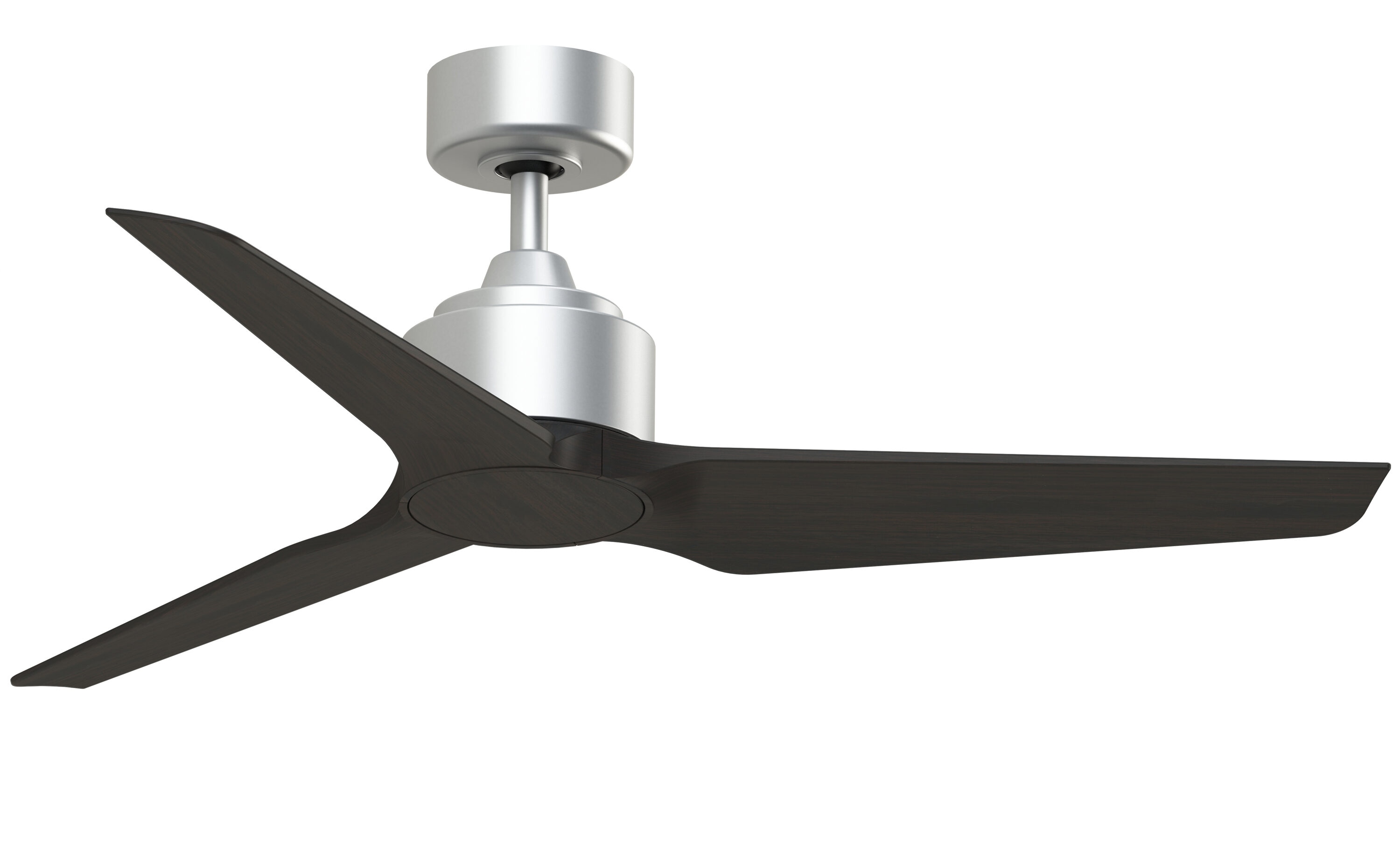 Fanimation TriAire Custom 48-in Silver with Dark Walnut Blades Indoor/Outdoor Smart Propeller Ceiling Fan Light Kit Compatible and Remote (3-Blade) FPD8514SLW-48DWAW Sansujyuku sansujyuku.com