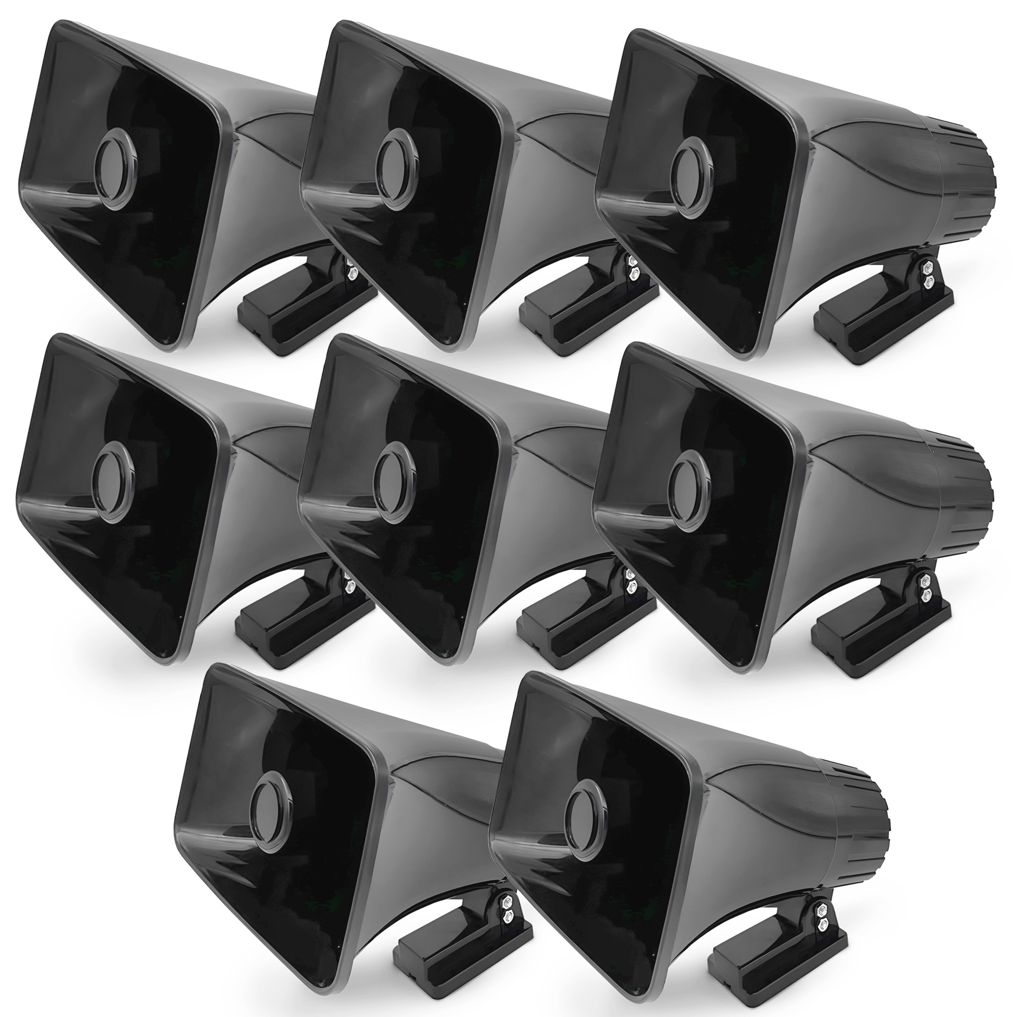 Pyle 6 Inches PA Horn Speaker for Indoor/Outdoor Use 50W Peak Power Black 8 Pack #8 X PHSP4BK