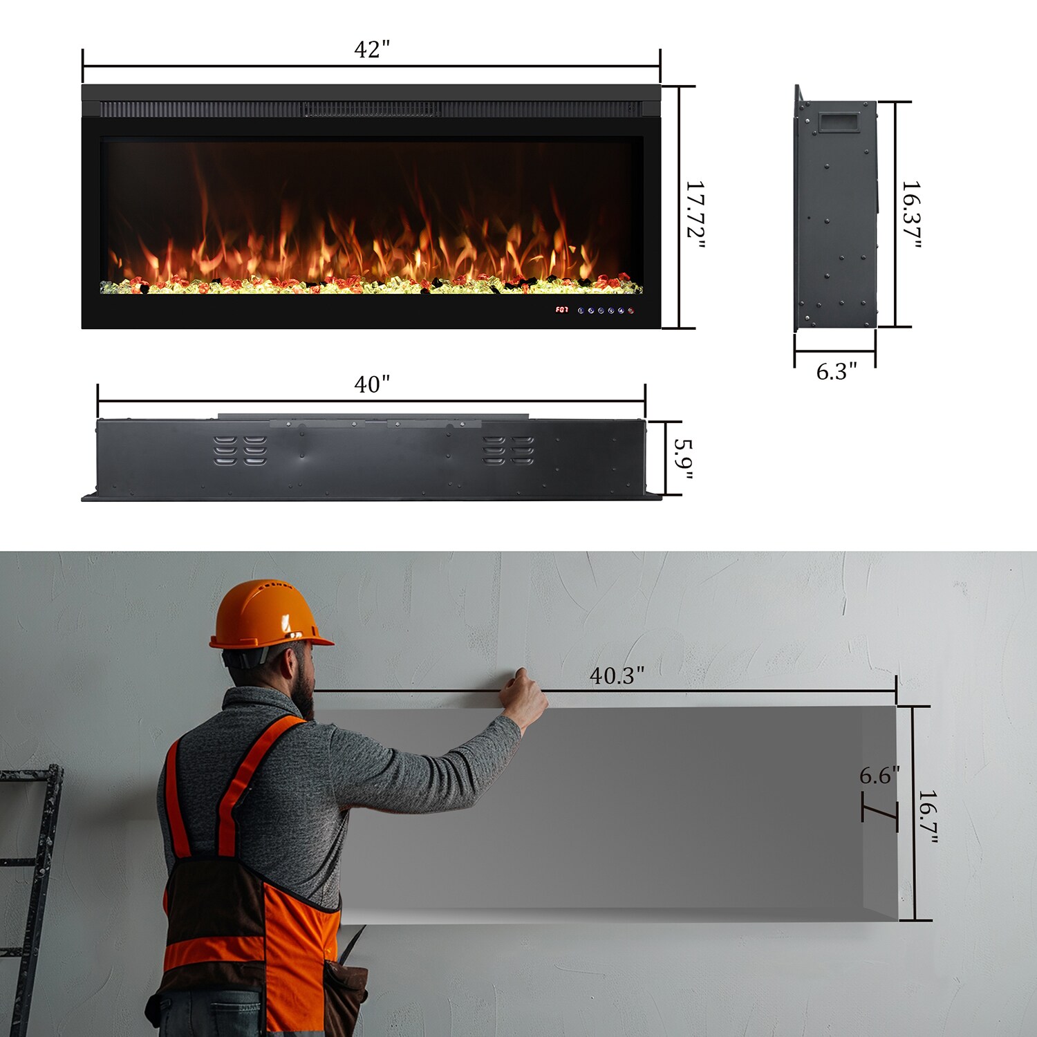 Mondawe MO-0501BI42R Electric-Fireplaces - View #6
