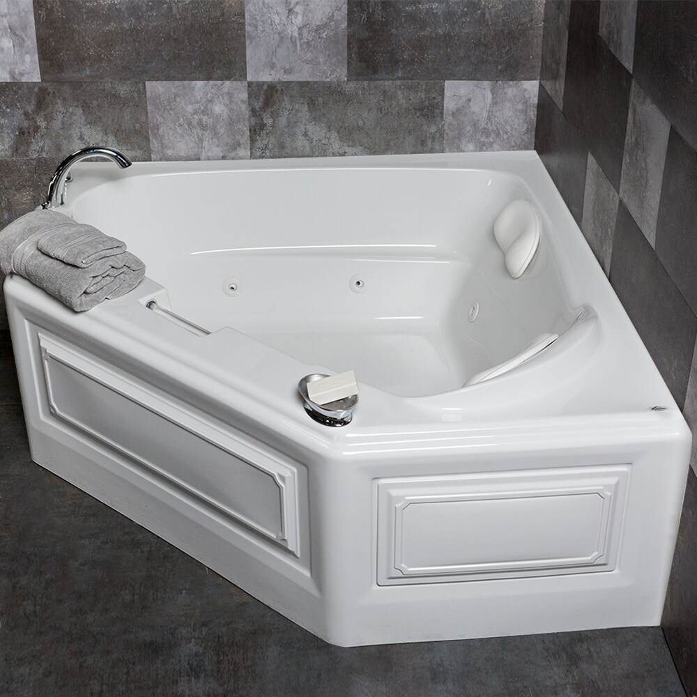 Laurel Mountain 6060HWA528 Hinton 60.25-Inches x 60.5-Inches Biscuit Acrylic Corner Alcove Whirlpool and air bath combination tub ( Left Drain )