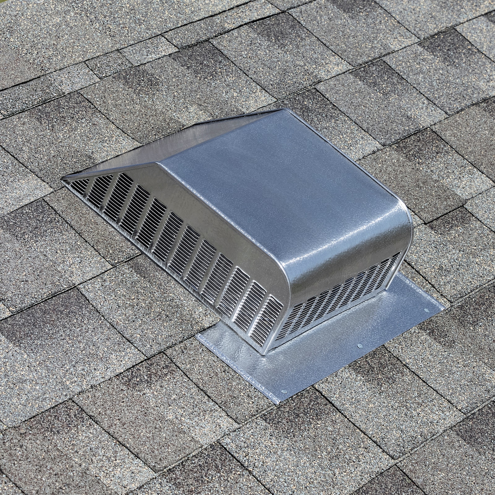 Master Flow 60 NFA Mill Aluminum Slant-back Roof Louver in the Roof ...