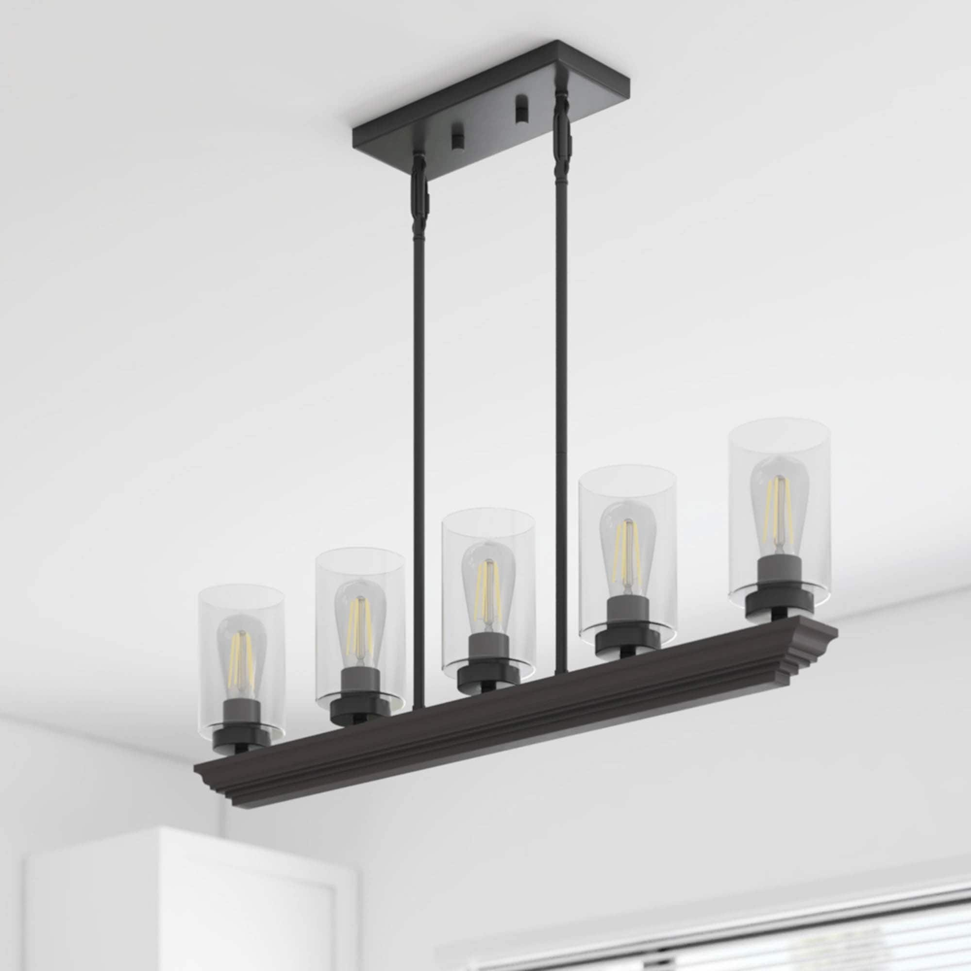 NEW IN BOX Allen + Roth Light Dark Brown online Modern/Contemporary Gazebo Chandelier