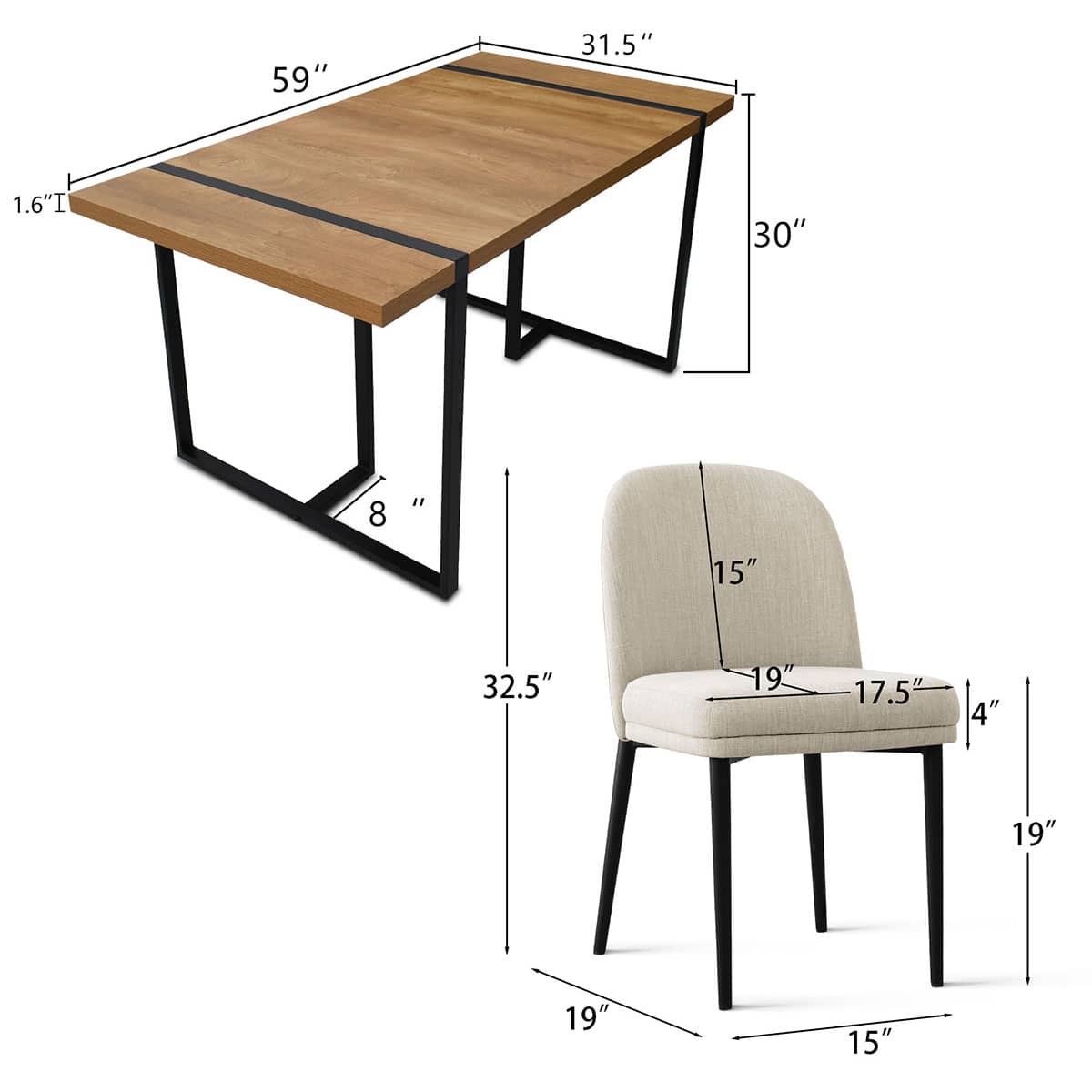 Maison Boucle CONSTANCE+HAVANA-BG6 Dining-Sets - View #3