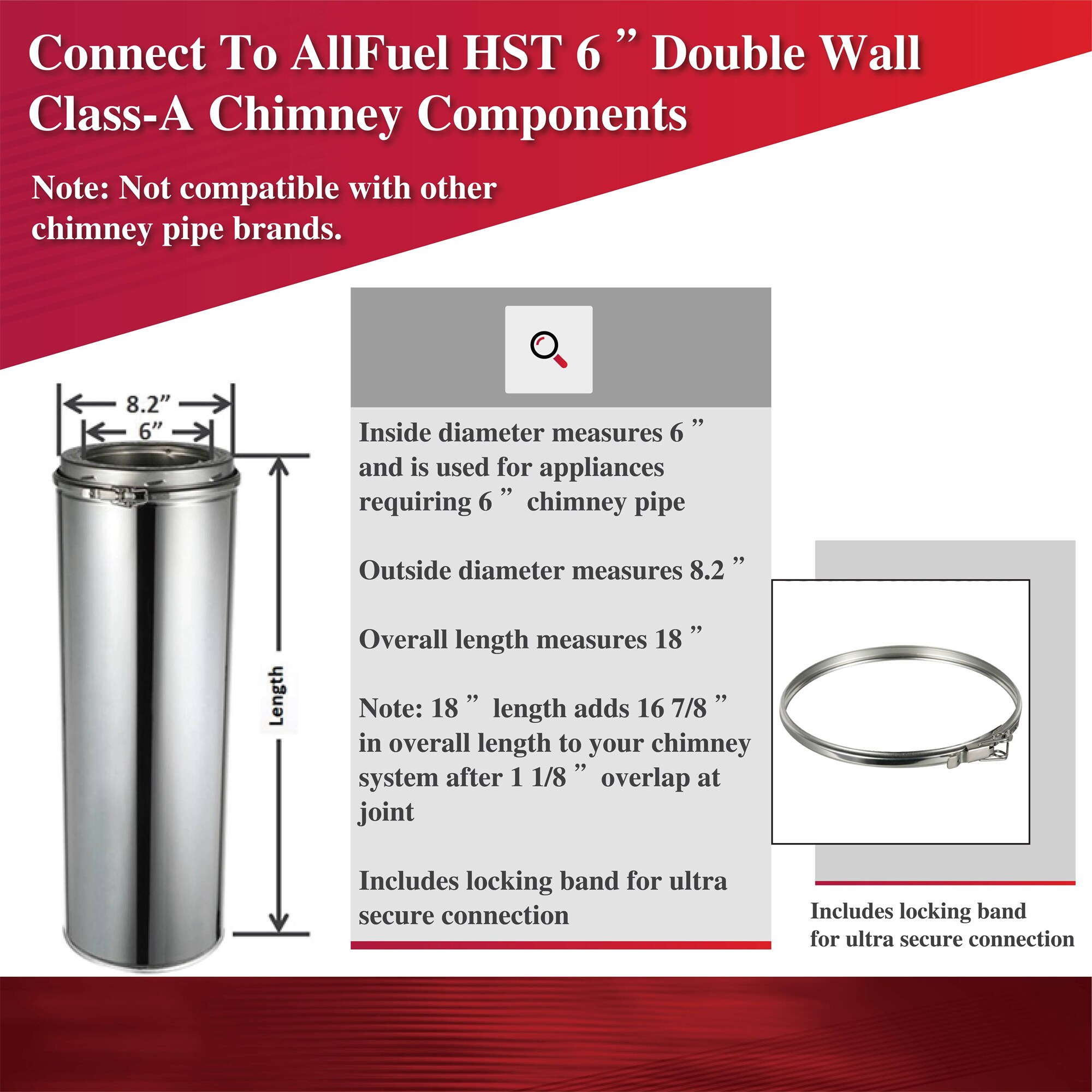 AllFuel HST BL.EV.RB-SHT6SS12 Chimney-Pipe - View #2