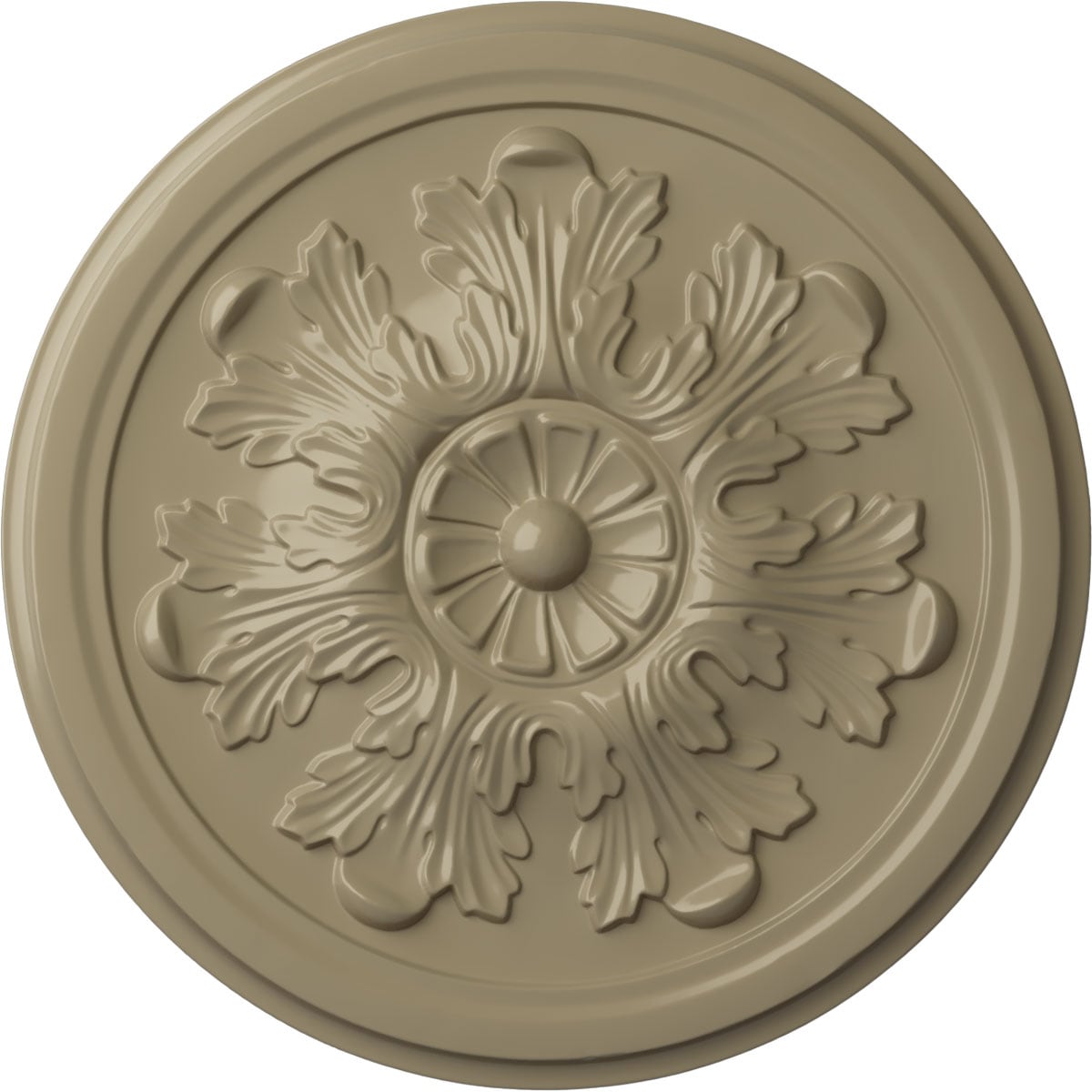 Ekena Millwork CM12LEGDF Legacy Acanthus 12.75-in W x 12.75-in L Painted Gobi Desert Polyurethane Whole Ceiling Medallion