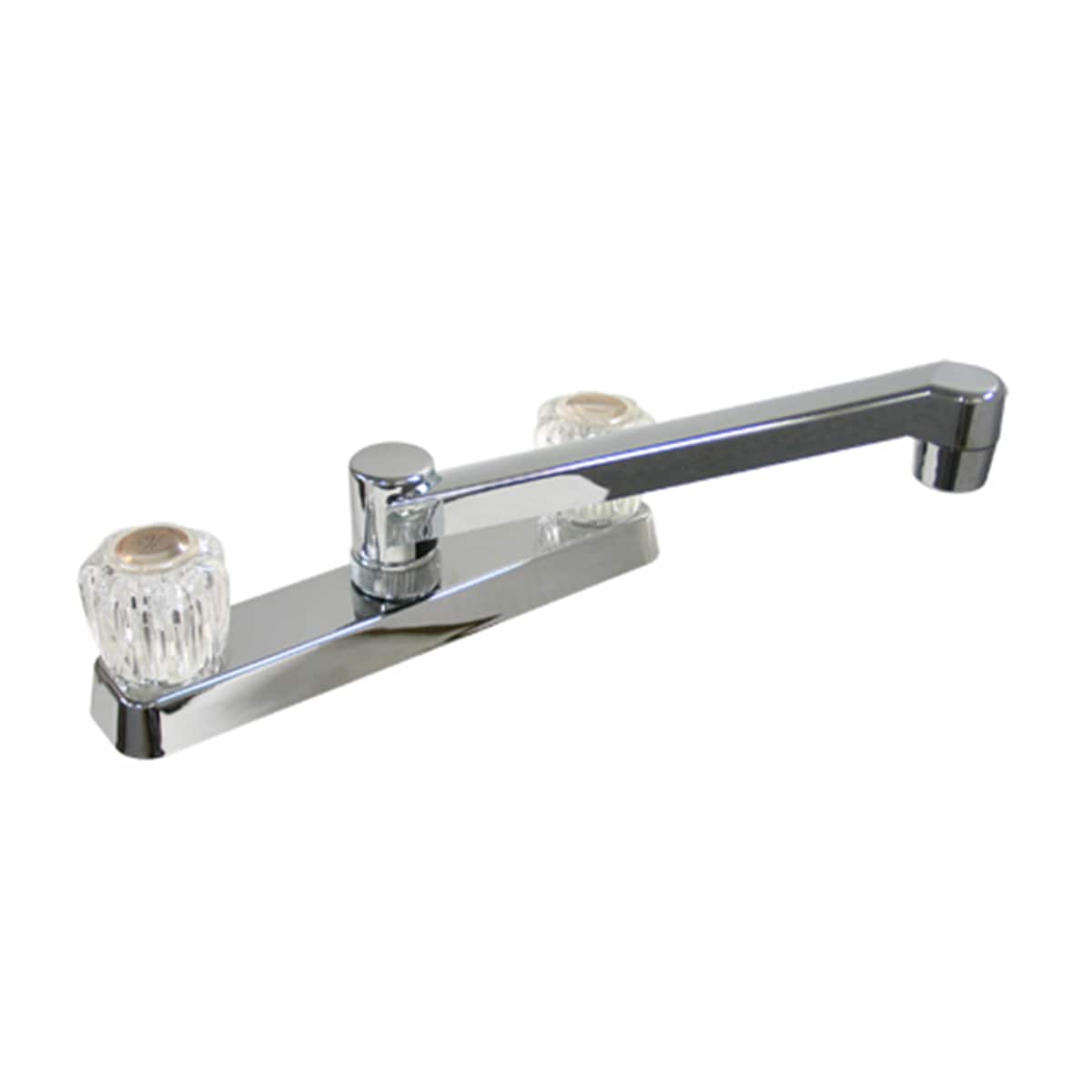 Dominion Faucets - Bronze Chrome Double Handle Low-arc Kitchen Faucet with Deck Plate
