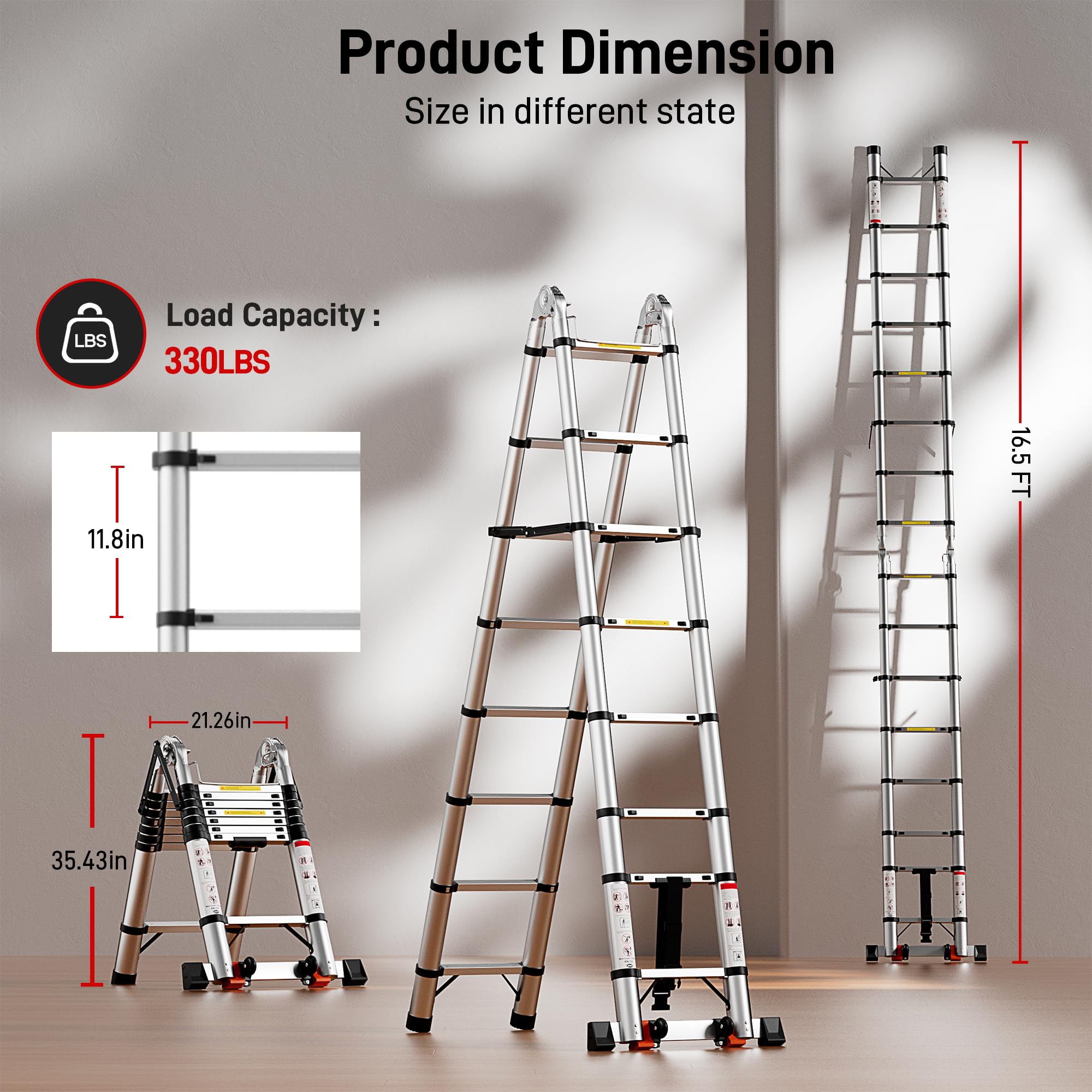 SenQWFa LDC0827C015 Extension-Ladders - View #2