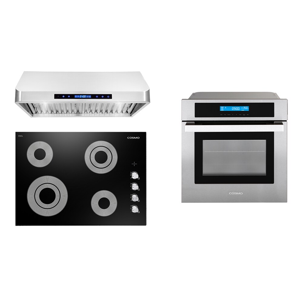 Cosmo 2 Piece Kitchen Package with 30 Drop-In Electric Cooktop 24  Built-In Electric Wall Oven