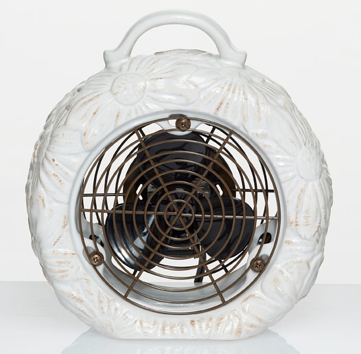 DECO BREEZE DBF0768 9-in 1-Speed Indoor Antique White Desk Fan