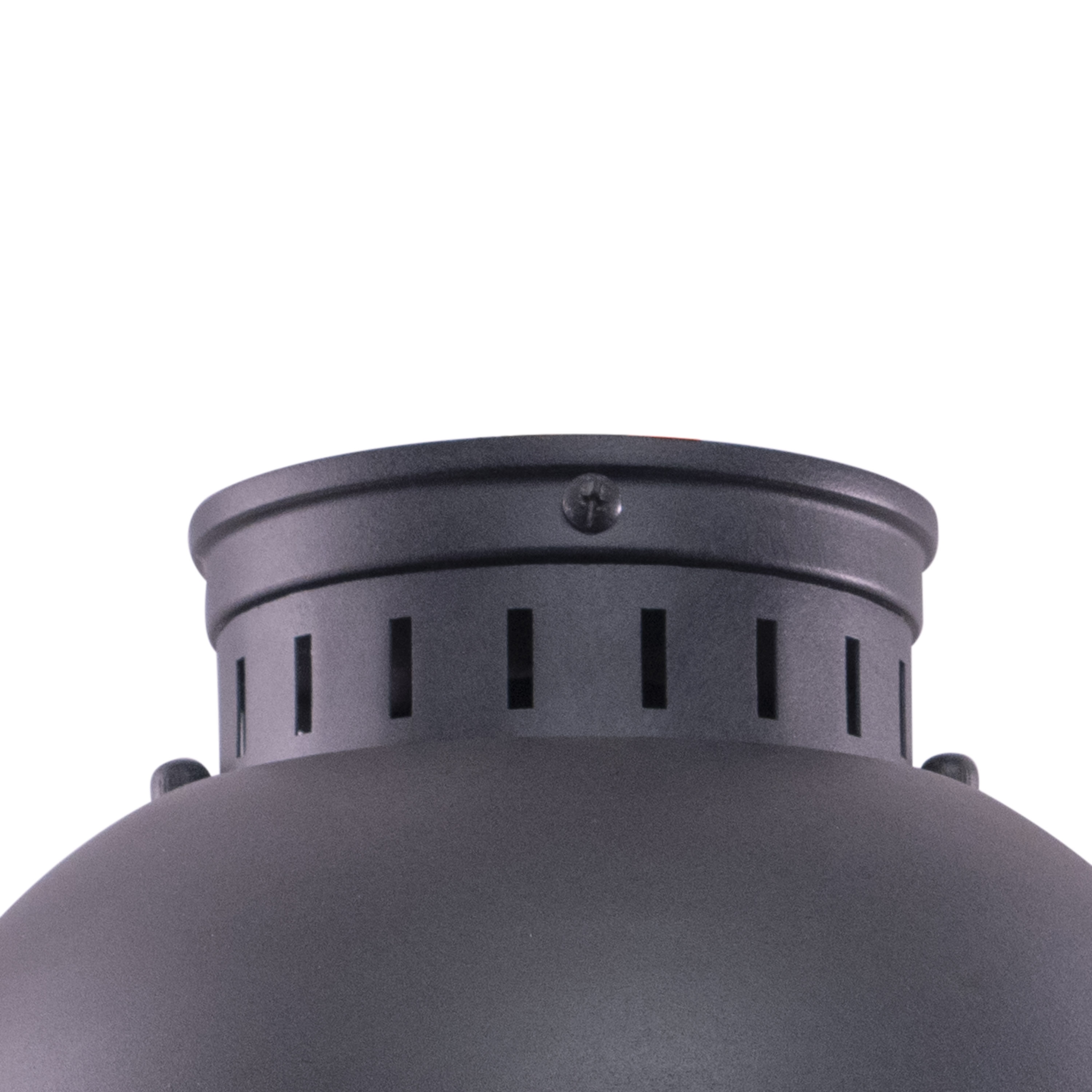 Harwich Textured Gray Coastal Globe Flush Mount with Seeded Glass