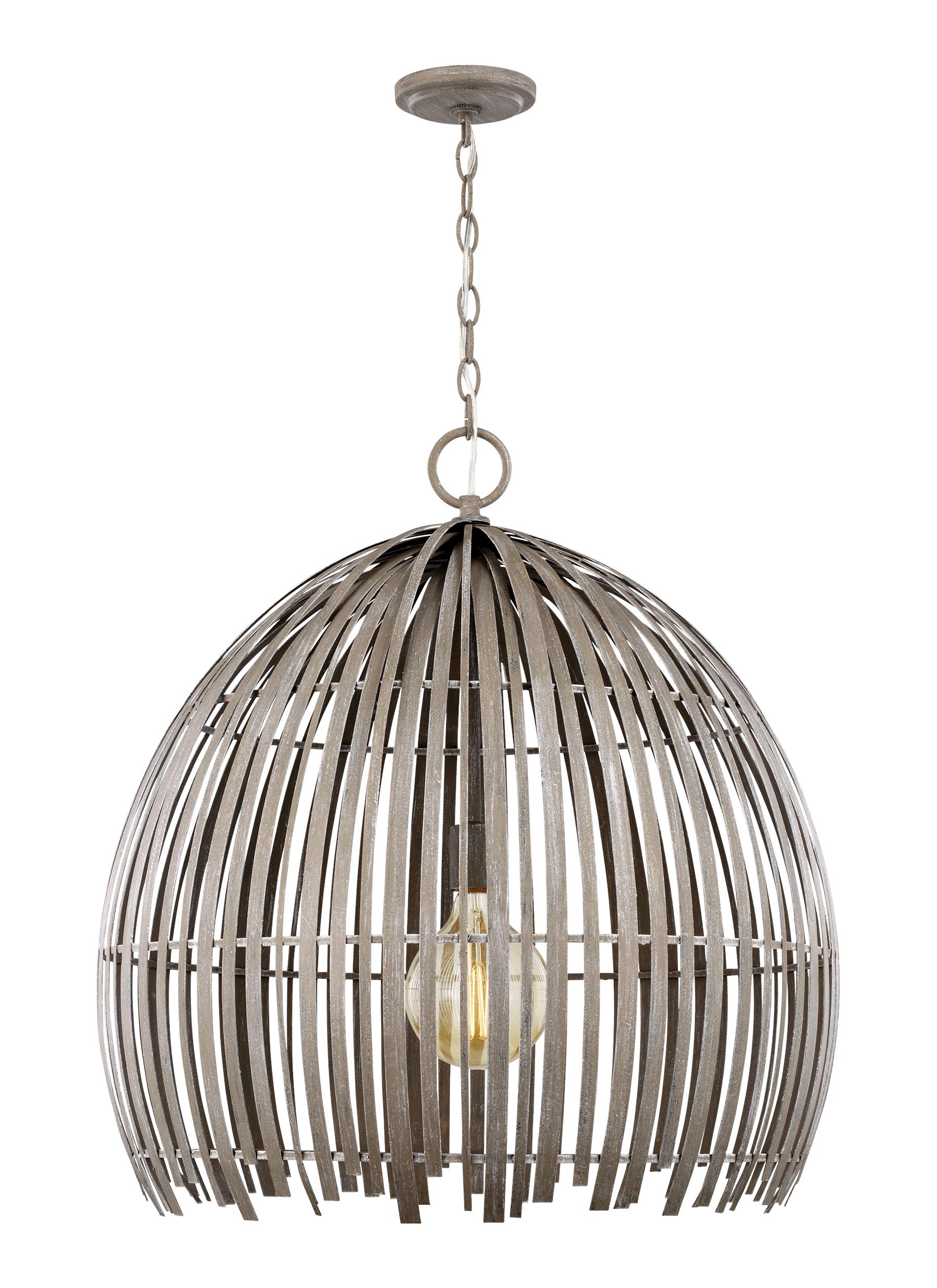 Generation Lighting 6722701-872 Hanalei Washed Pine Modern/contemporary Dome Large Hanging Pendant light