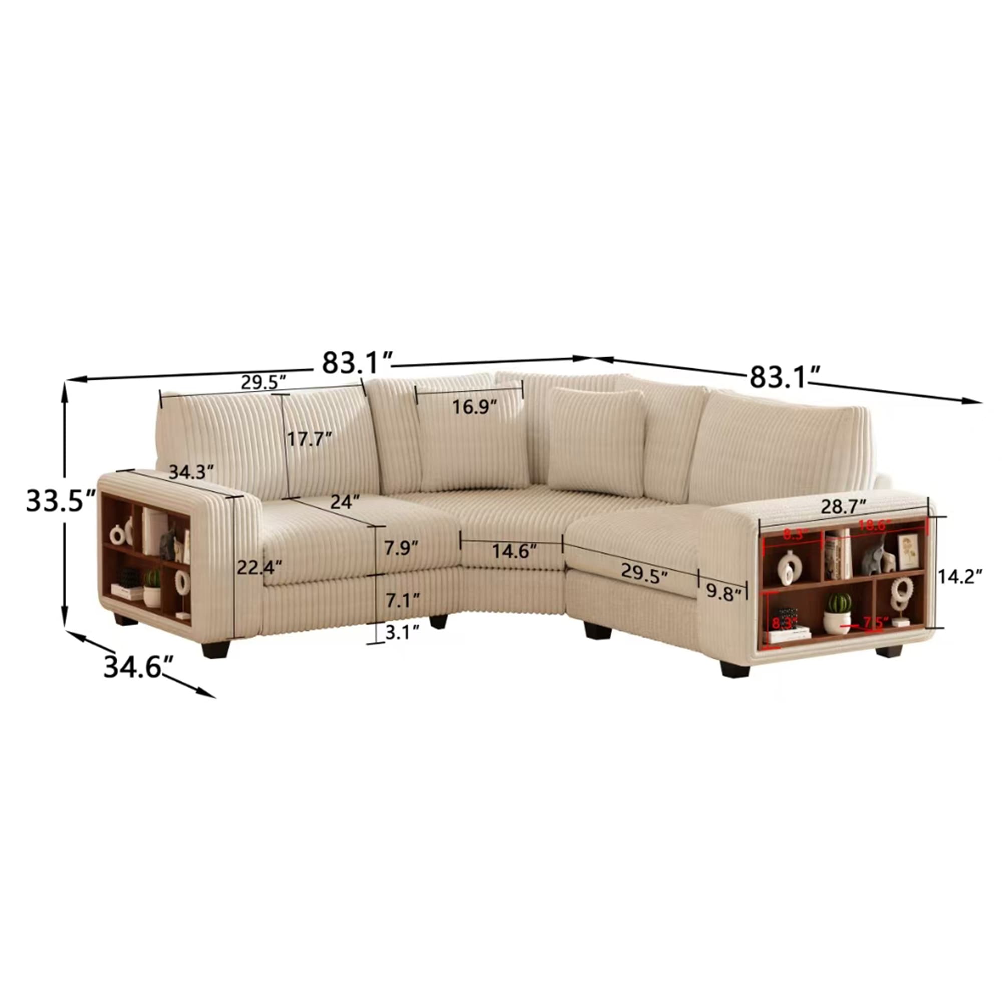 SINOFURN SYA370039BK Sofas-Loveseats - View #2