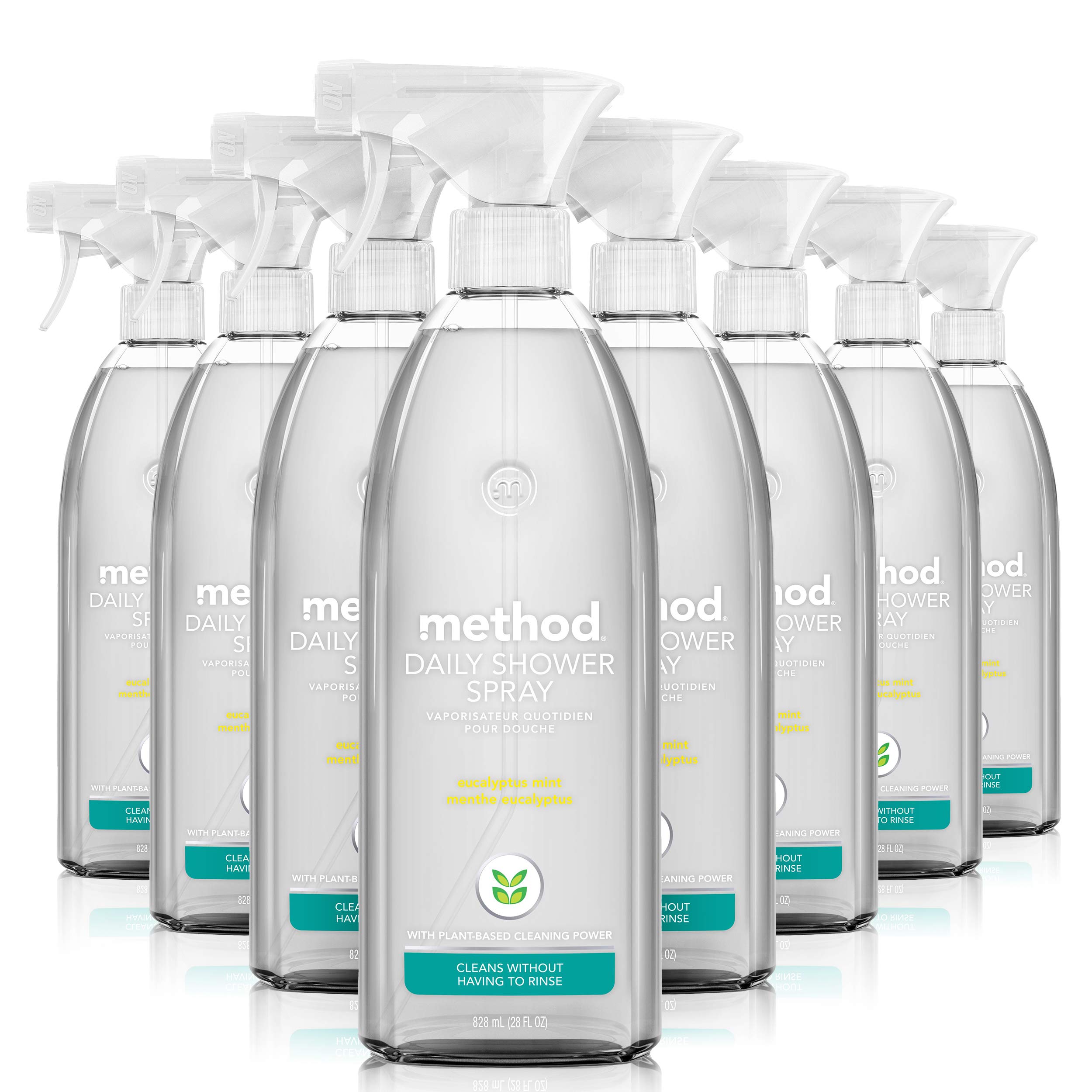 method  Daily Shower Cleaner Spray - Plant-Based - Eucalyptus Mint - 28 Fl Oz Pack of 8 Packaging May Vary