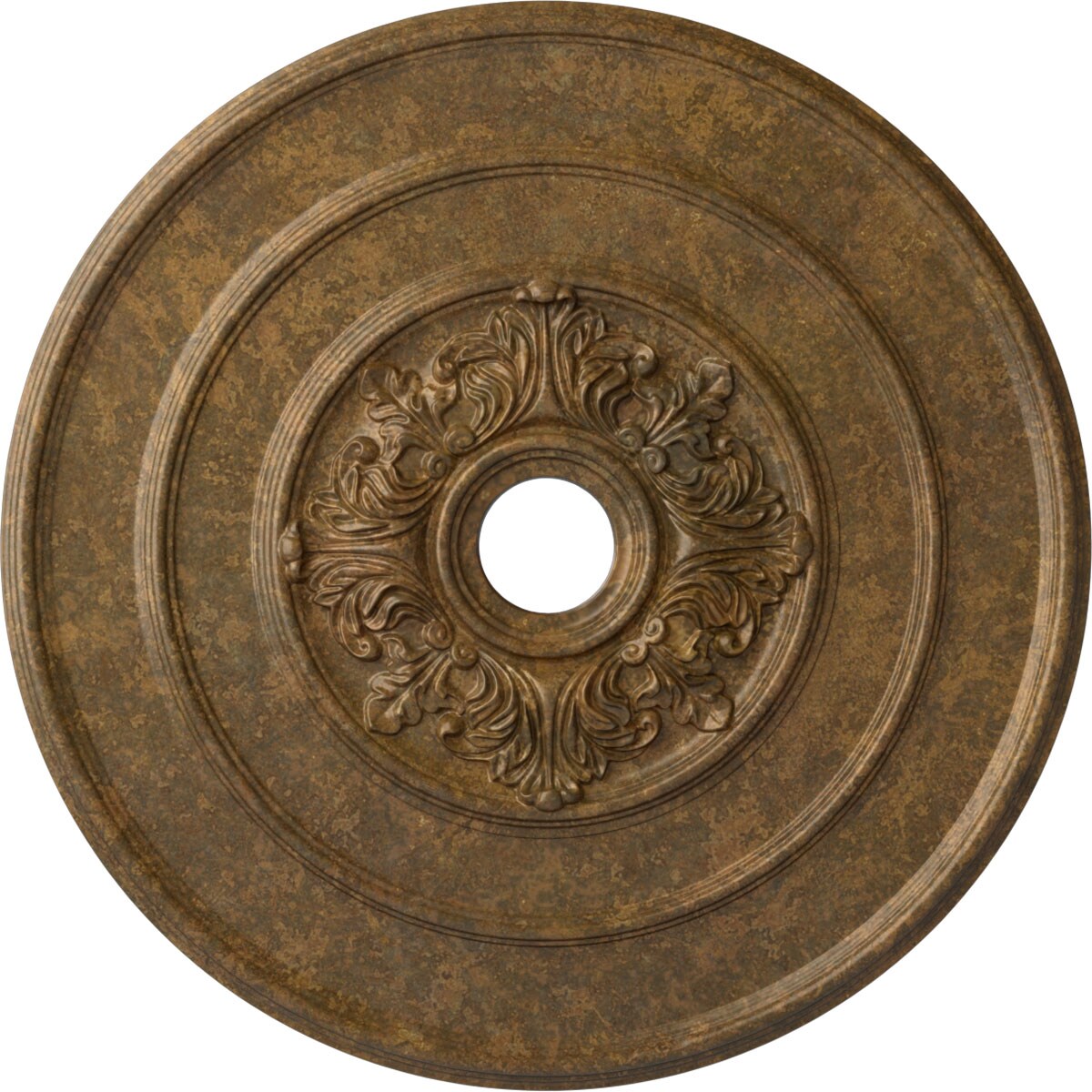 Ekena Millwork CM26TARZS Traditional with Acanthus Leaves 26-in W x 26-in L Painted Rubbed Bronze Polyurethane Whole Ceiling Medallion