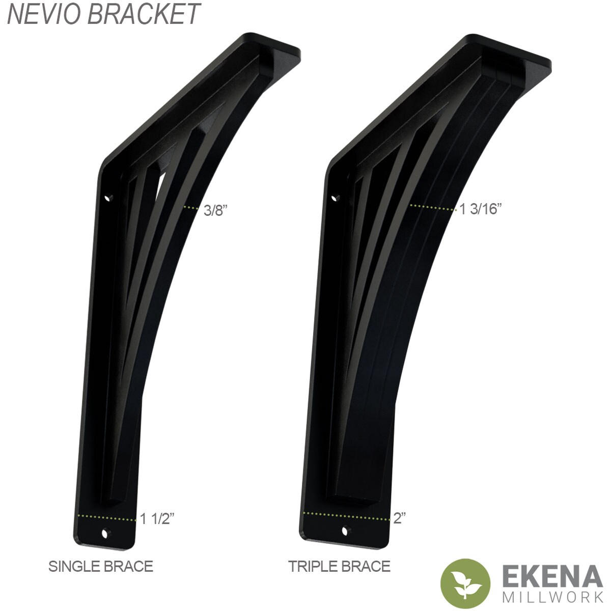 Ekena Millwork BKTM02X07X10TNE Mending-Plates-Brackets-Braces - View #2